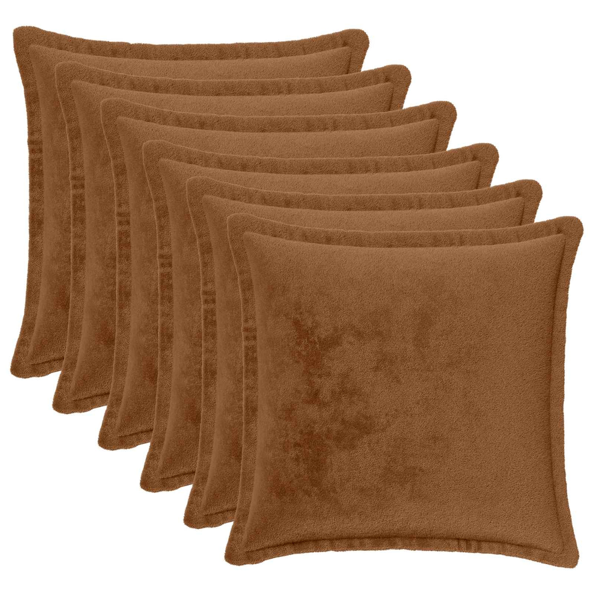 Throw Pillow 6 pcs HOUTEN Light Brown 50 x 50 cm Flannel