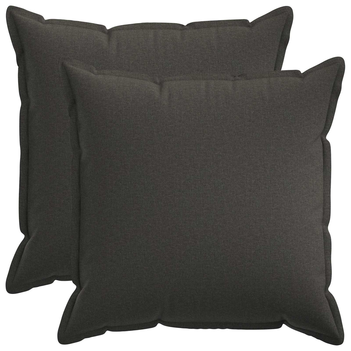 Cushion 2 pcs HOUTEN Dark Grey 55 x 55 cm Faux Linen