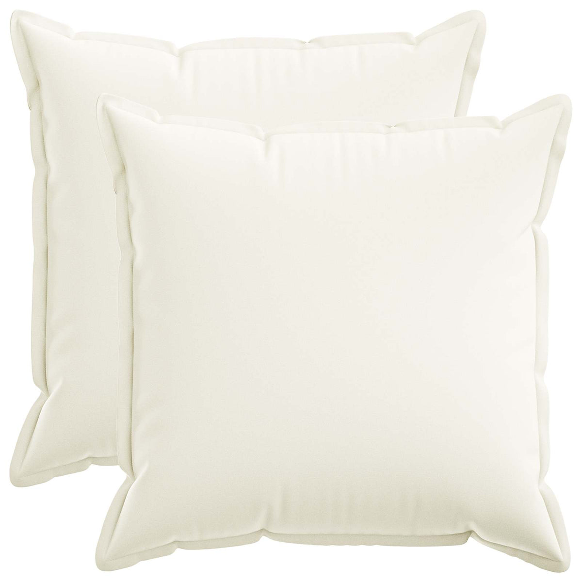 Cushion 2 pcs HOUTEN White 55 x 55 cm Faux Linen