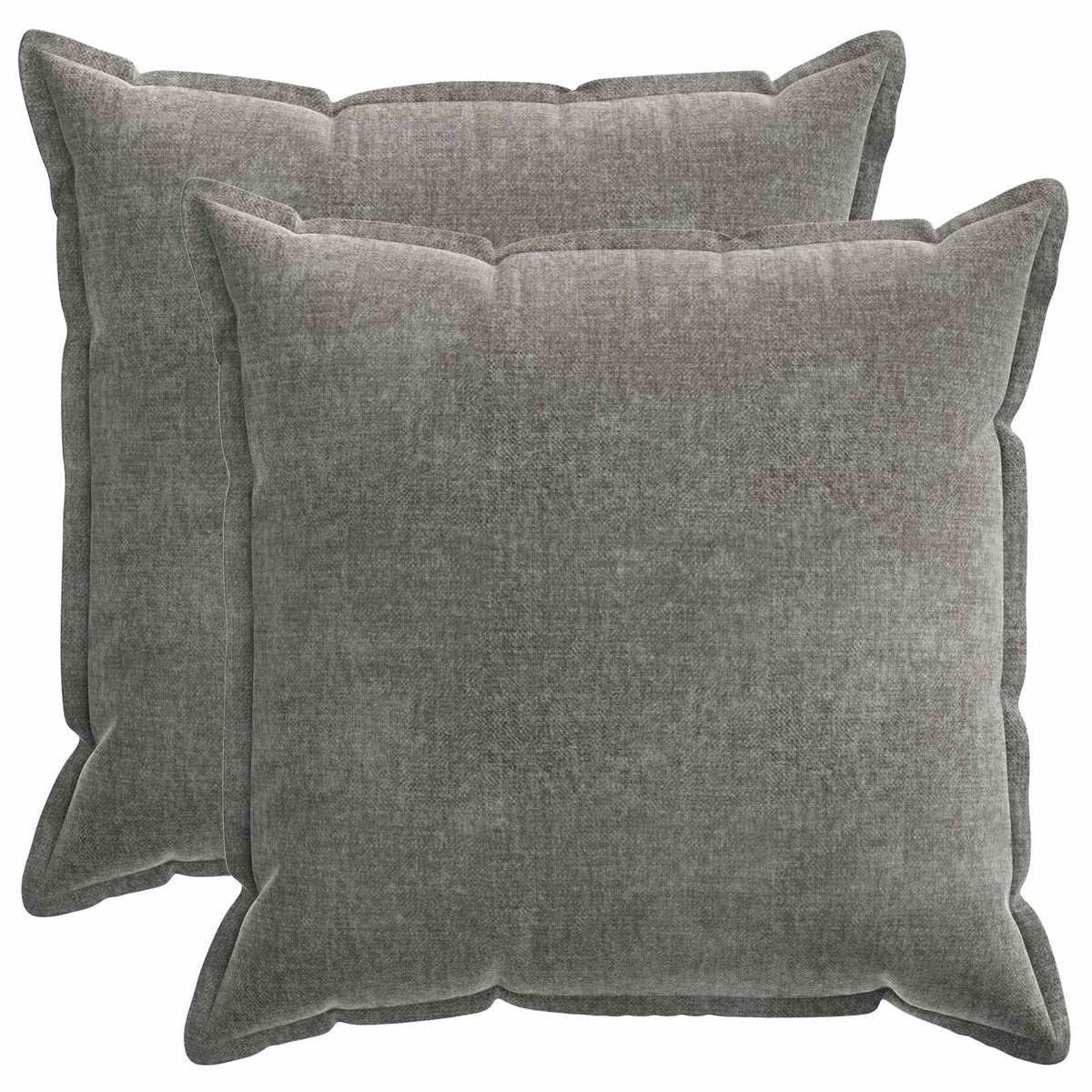 Cushion 2 pcs HOUTEN Dark Grey 55 x 55 cm Chenille Fabric