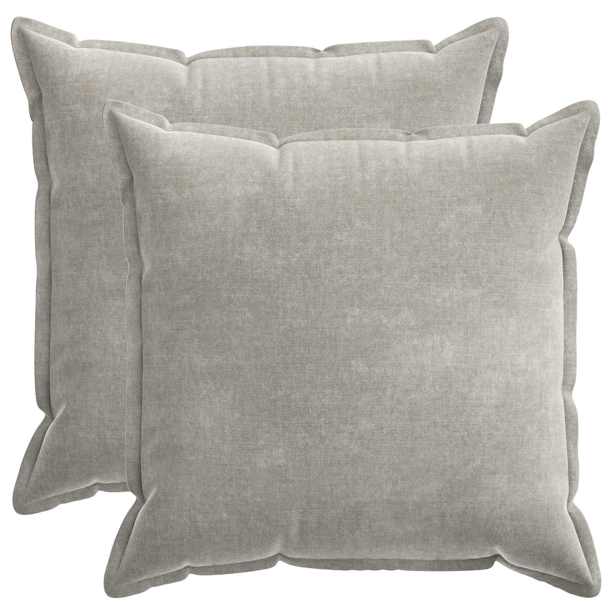 Cushion 2 pcs HOUTEN Light Grey 55 x 55 cm Chenille Fabric