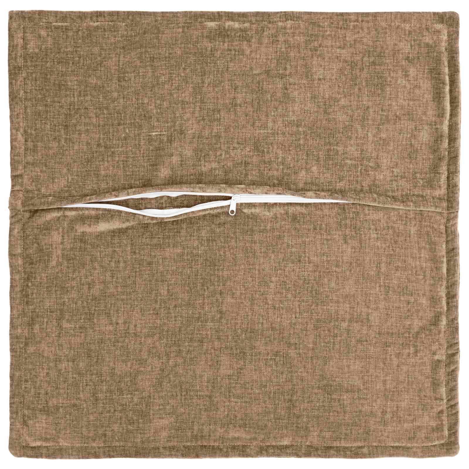 Cushion 2 pcs HOUTEN Brown 55 x 55 cm Chenille Fabric