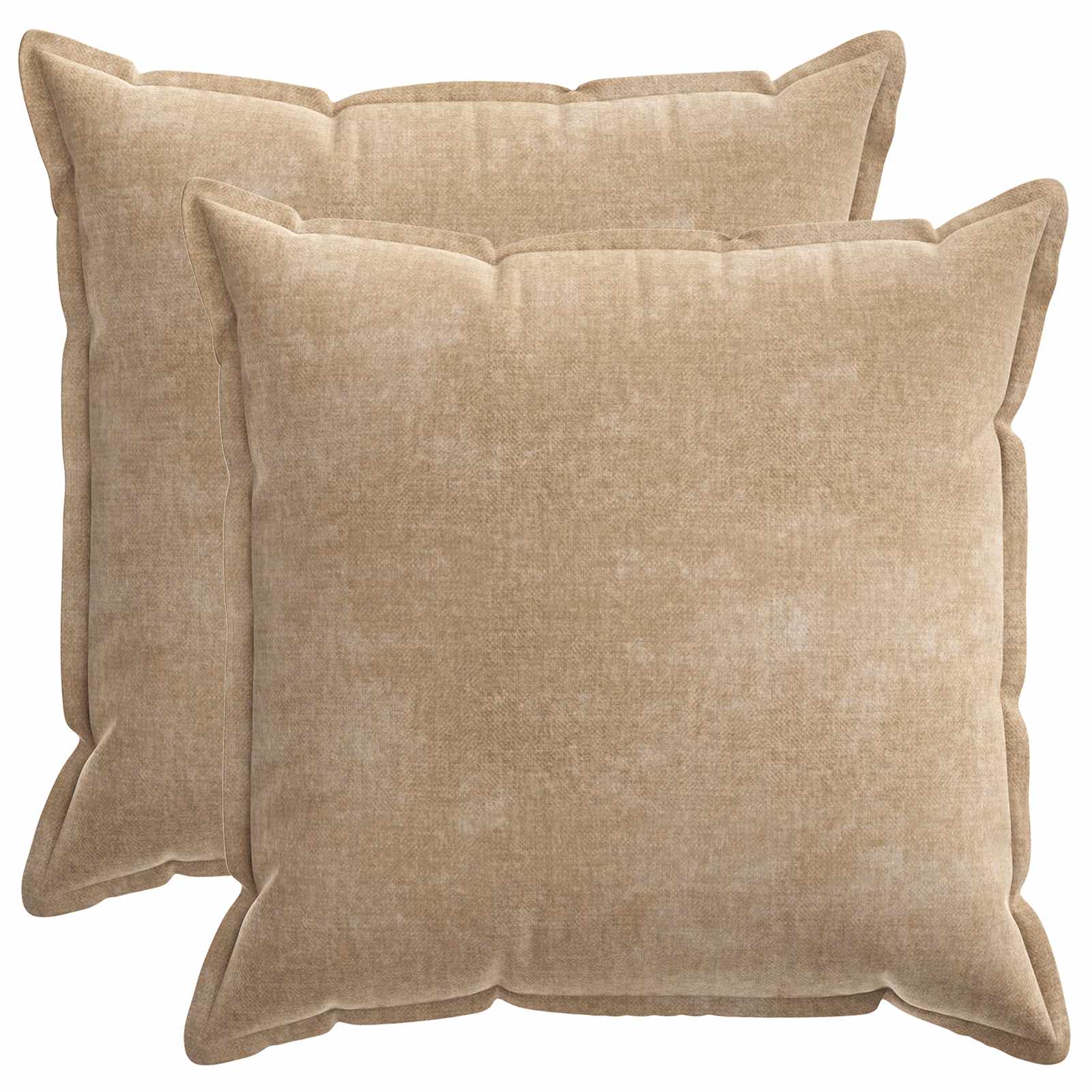 Cushion 2 pcs HOUTEN Taupe 55 x 55 cm Chenille Fabric