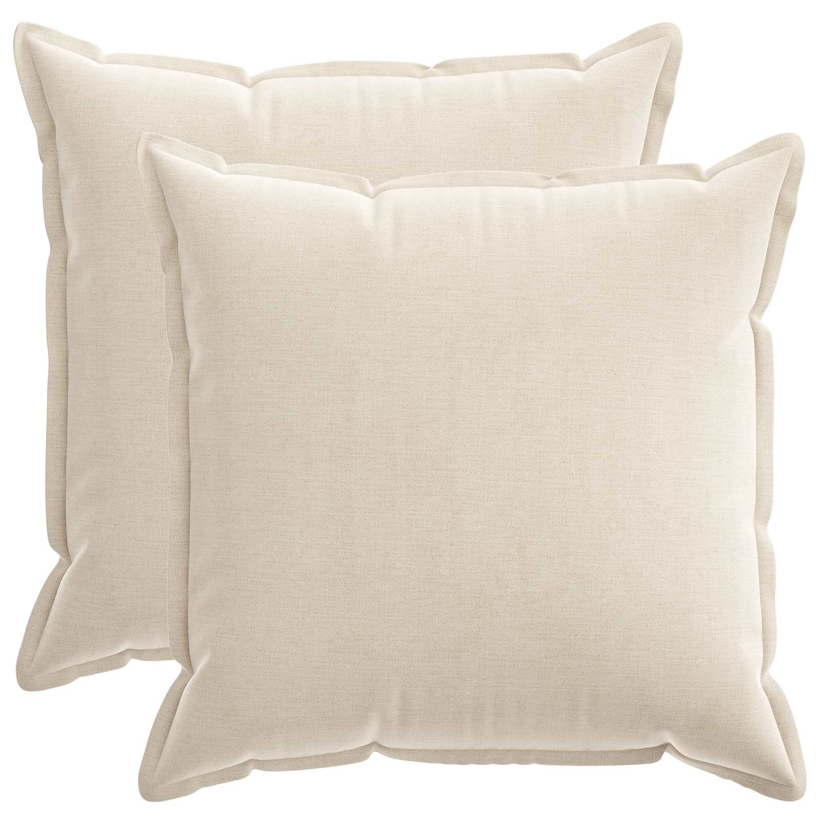 Cushion 2 pcs HOUTEN Cream 55 x 55 cm Chenille Fabric