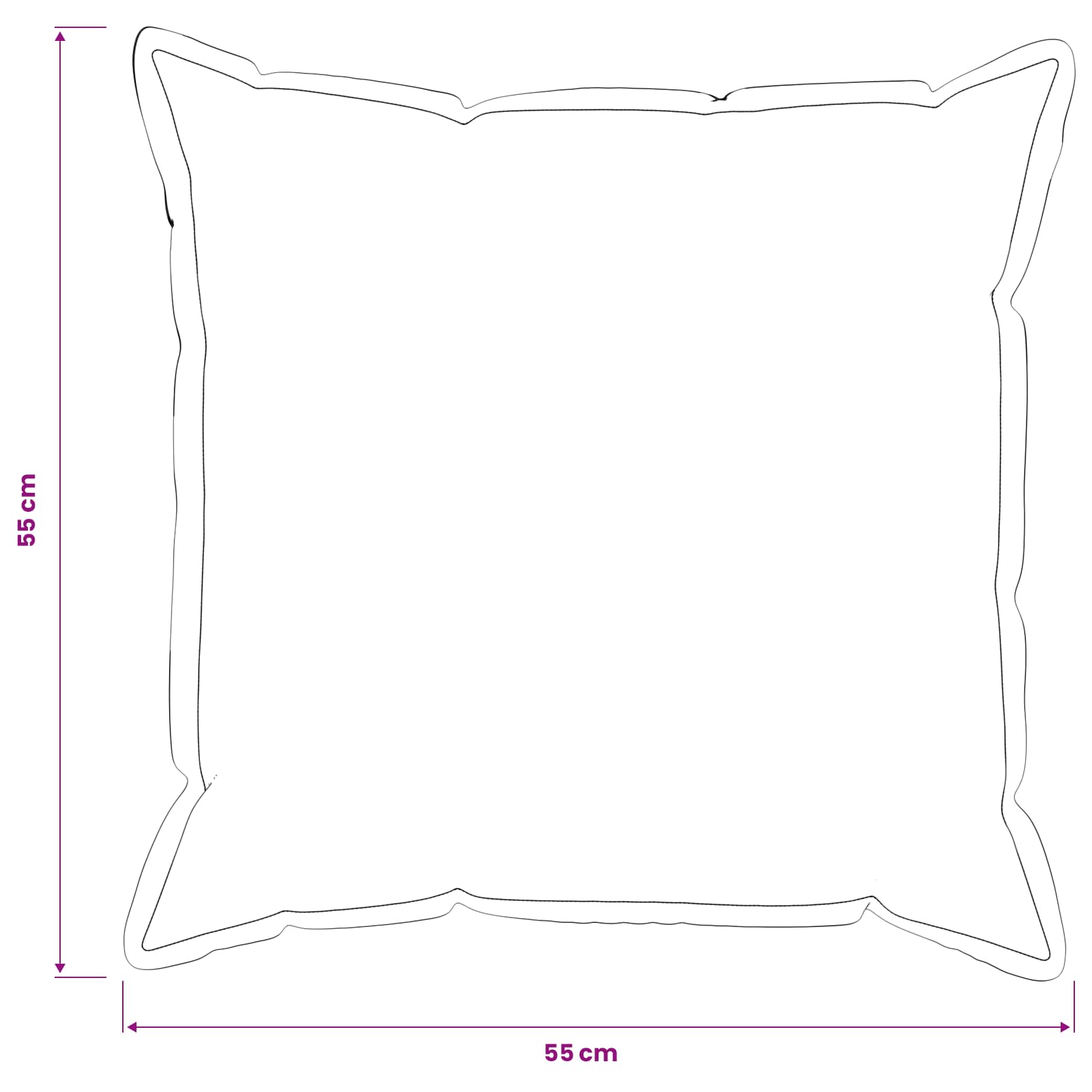 Throw Pillow 2 pcs HOUTEN Light Grey 55 x 55 cm Flannel