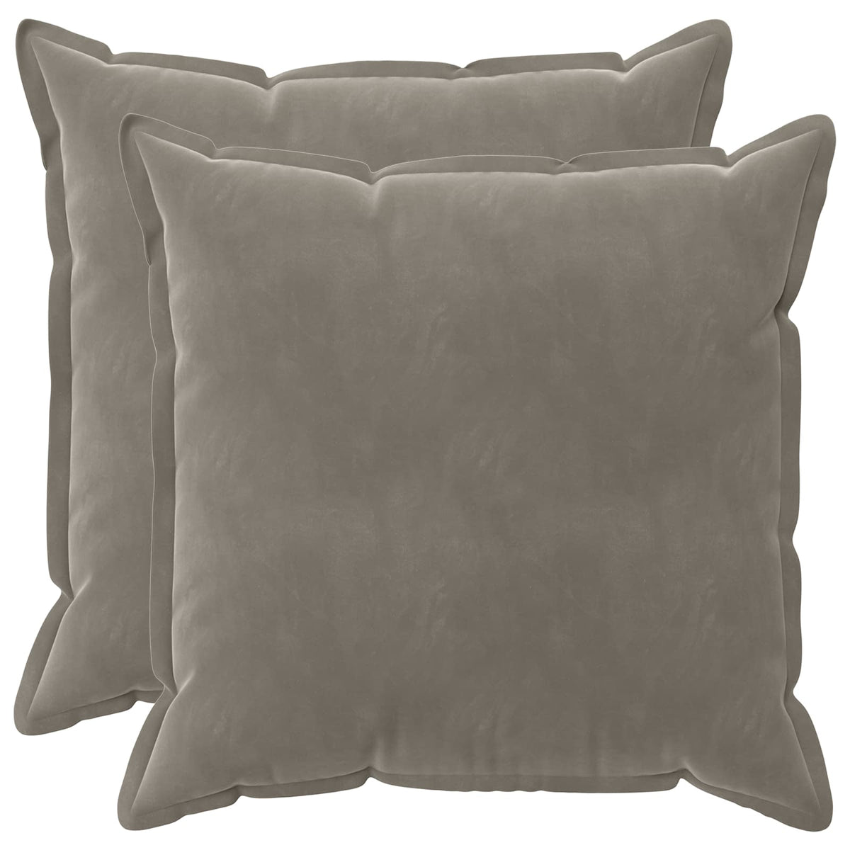 Cushion with Pillow HOUTEN 2 pcs Light Grey Velvet
