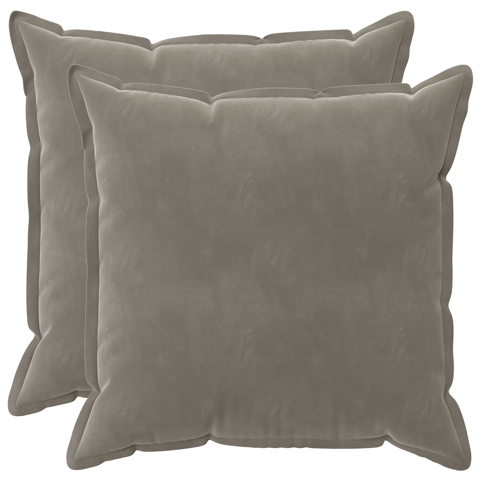 Cushion with Pillow HOUTEN 2 pcs Light Grey Velvet