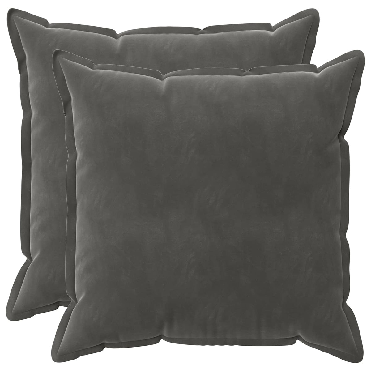 Cushion with Pillow HOUTEN 2 pcs Dark Grey Velvet