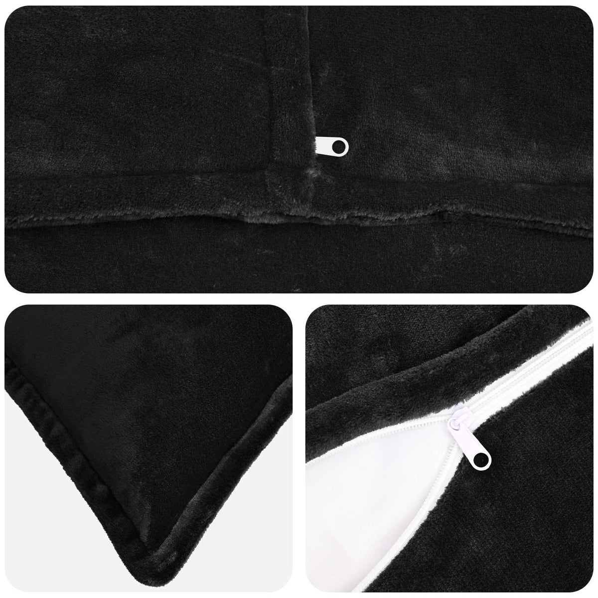 Throw Pillow 2 pcs HOUTEN Black 60 x 60 cm Flannel