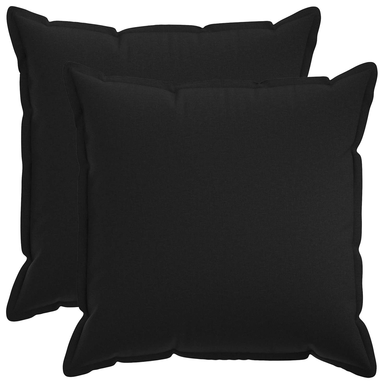 Cushion with Pillow HOUTEN 2 pcs Black Faux Linen