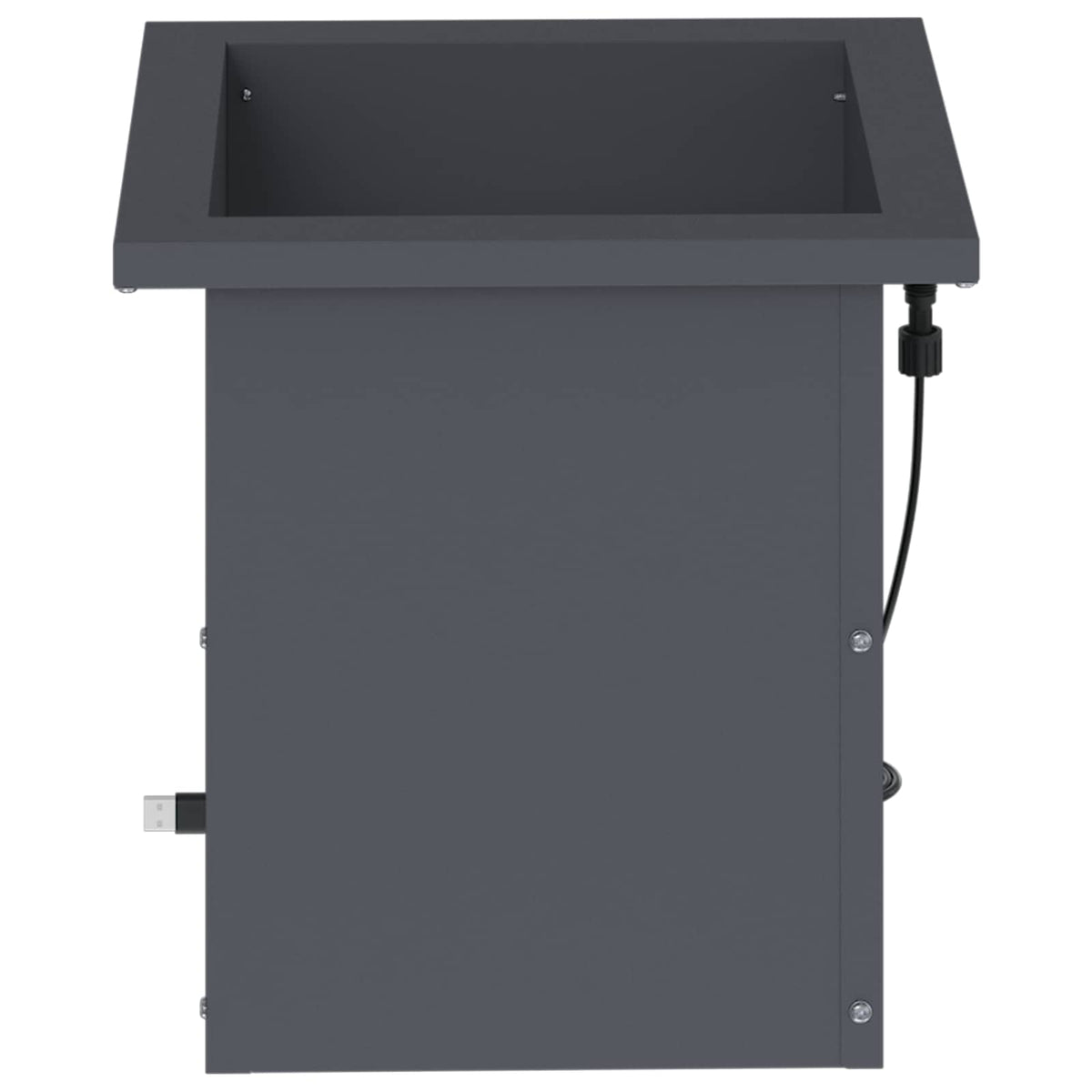 Garden Planter with LED 2 pcs Antracite 30 x 30 x 30 cm Steel