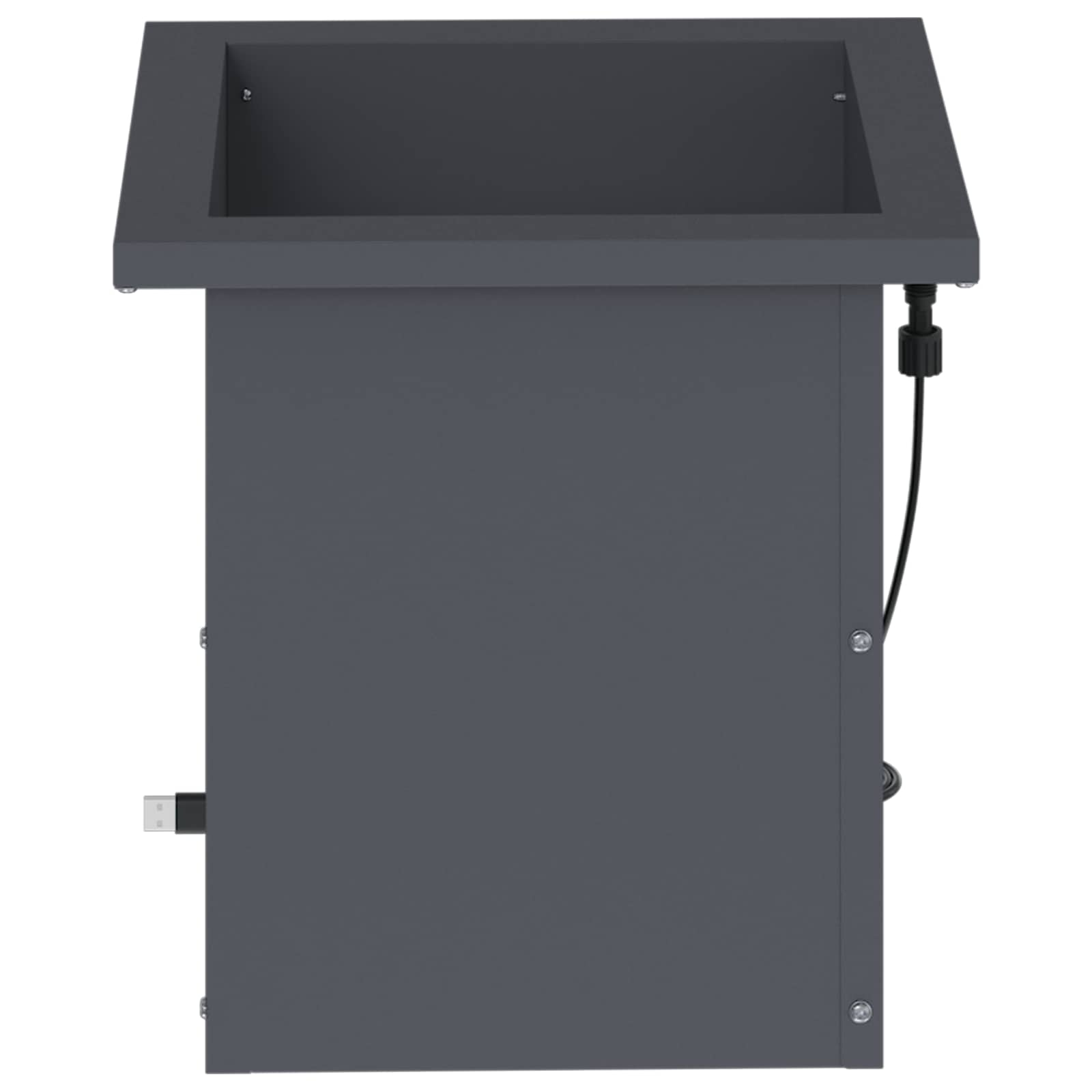 Garden Planter with LED 2 pcs Antracite 30 x 30 x 30 cm Steel