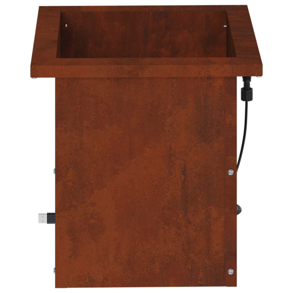 Garden Planter with LED 2 pcs Rusty 30 x 30 x 30 cm