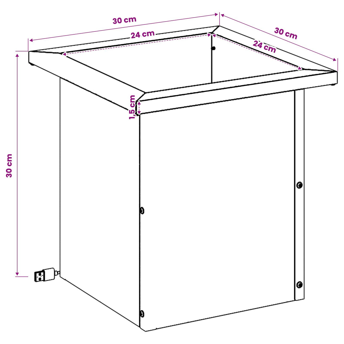 Garden Planter with LED 2 pcs Rusty 30 x 30 x 30 cm