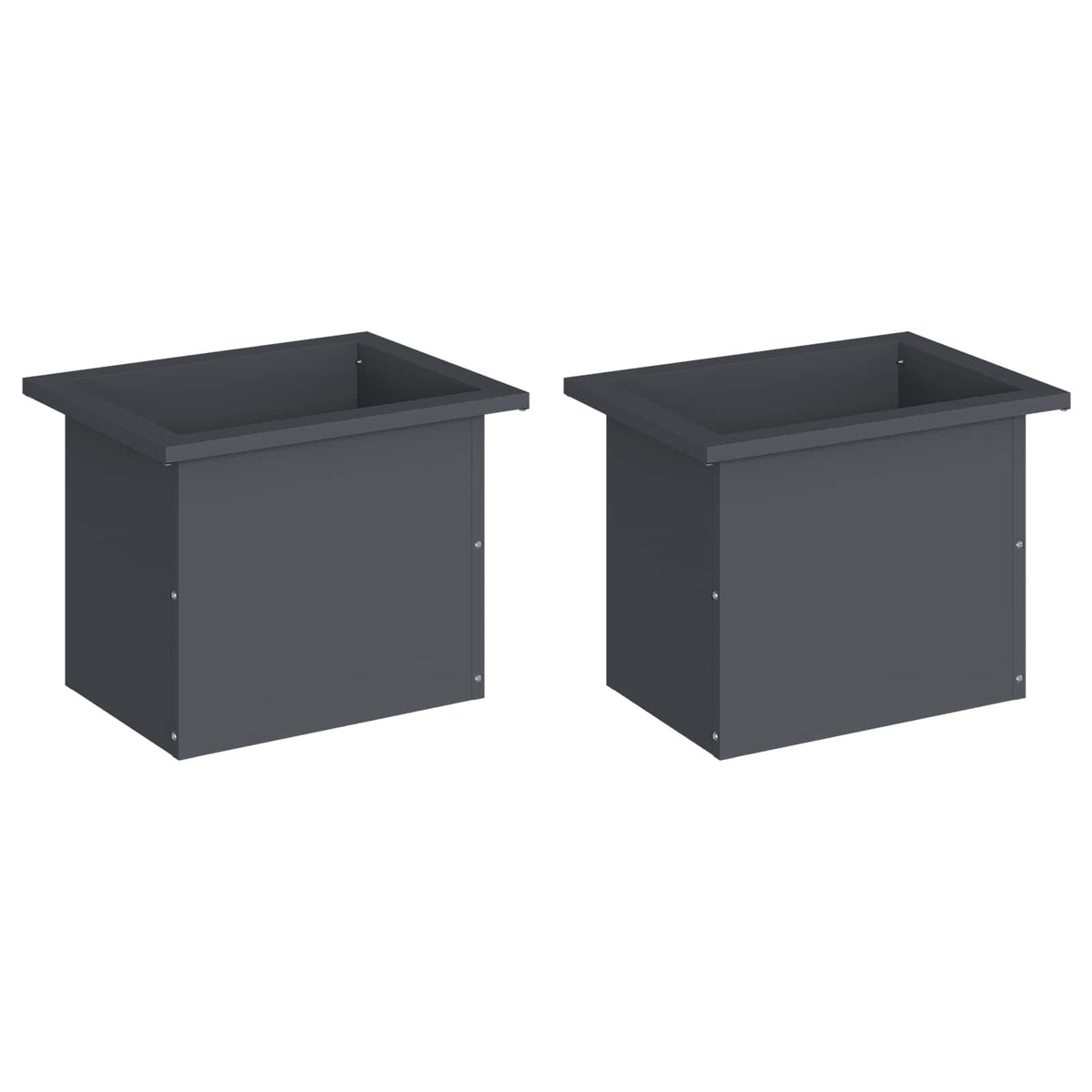 Garden Planter with LED 2 pcs Antracite 30 x 40 x 30 cm Steel
