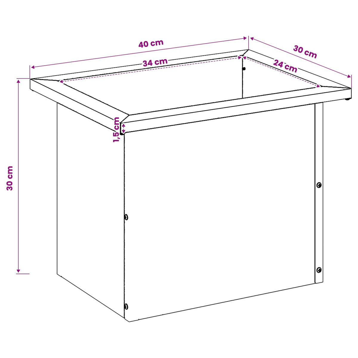 Garden Planter with LED 2 pcs Antracite 30 x 40 x 30 cm Steel