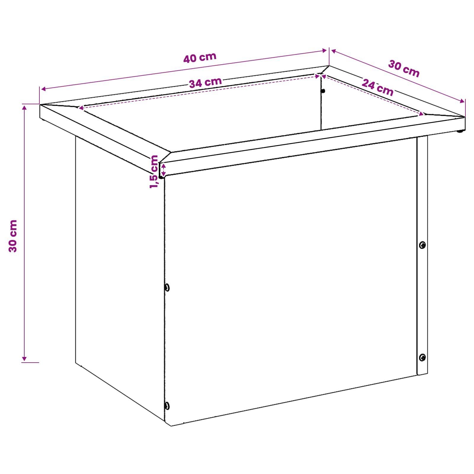 Garden Planter with LED 2 pcs Antracite 30 x 40 x 30 cm Steel