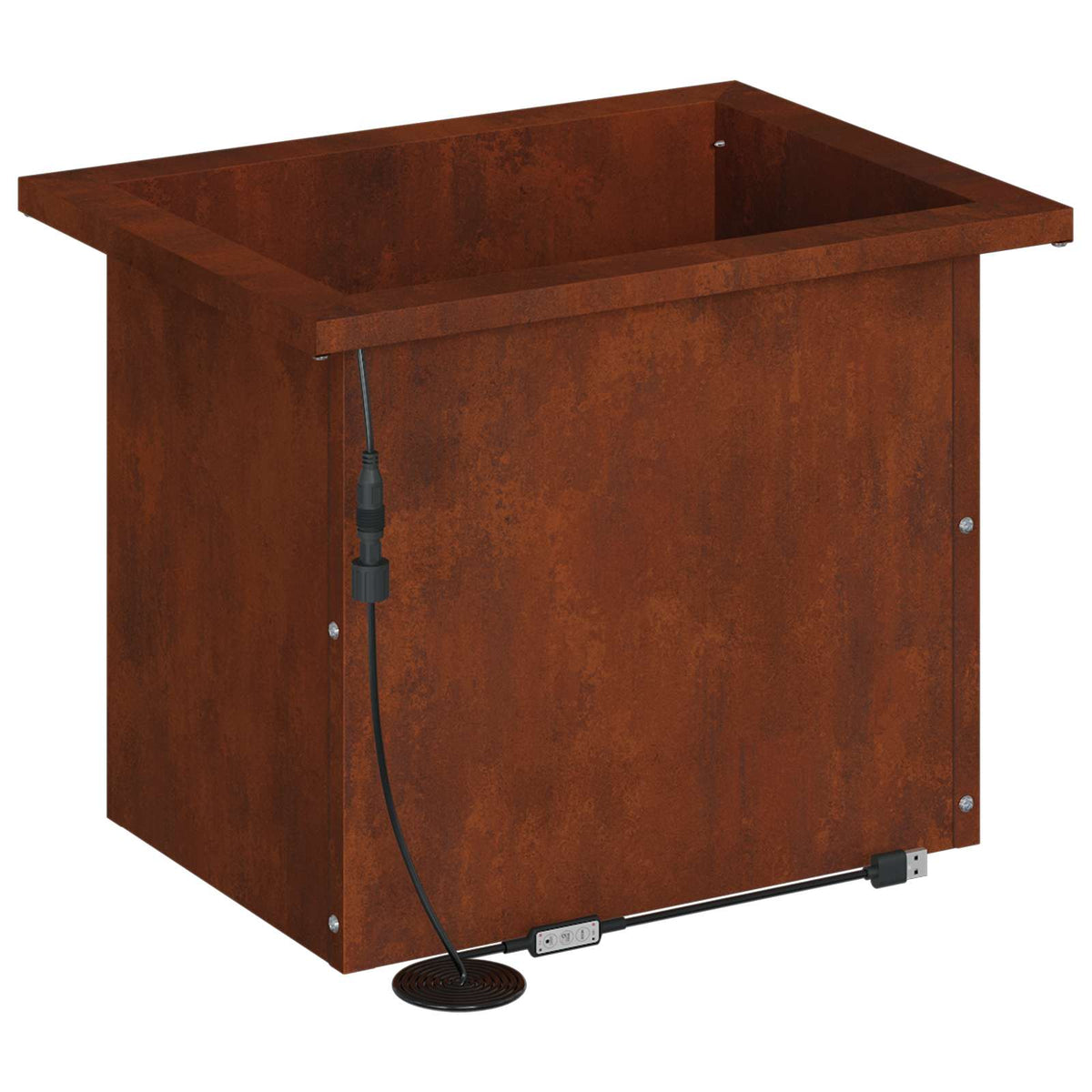 Garden Planter with LED Rusty 30 x 40 x 30 cm Weathering Steel