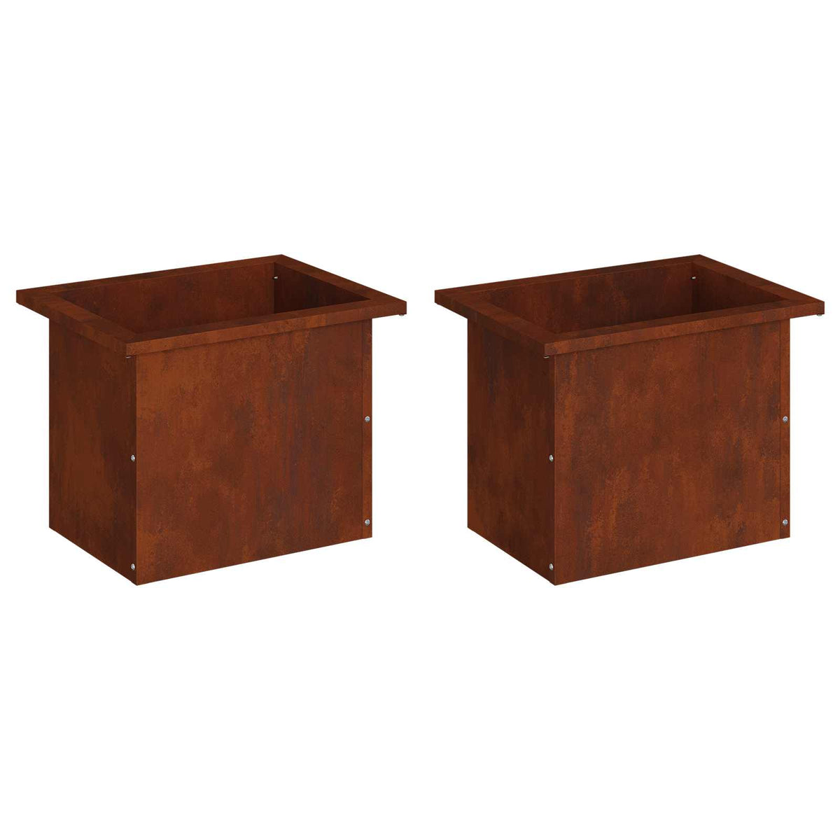 Garden Planter with LED 2 pcs Rusty 30 x 40 x 30 cm