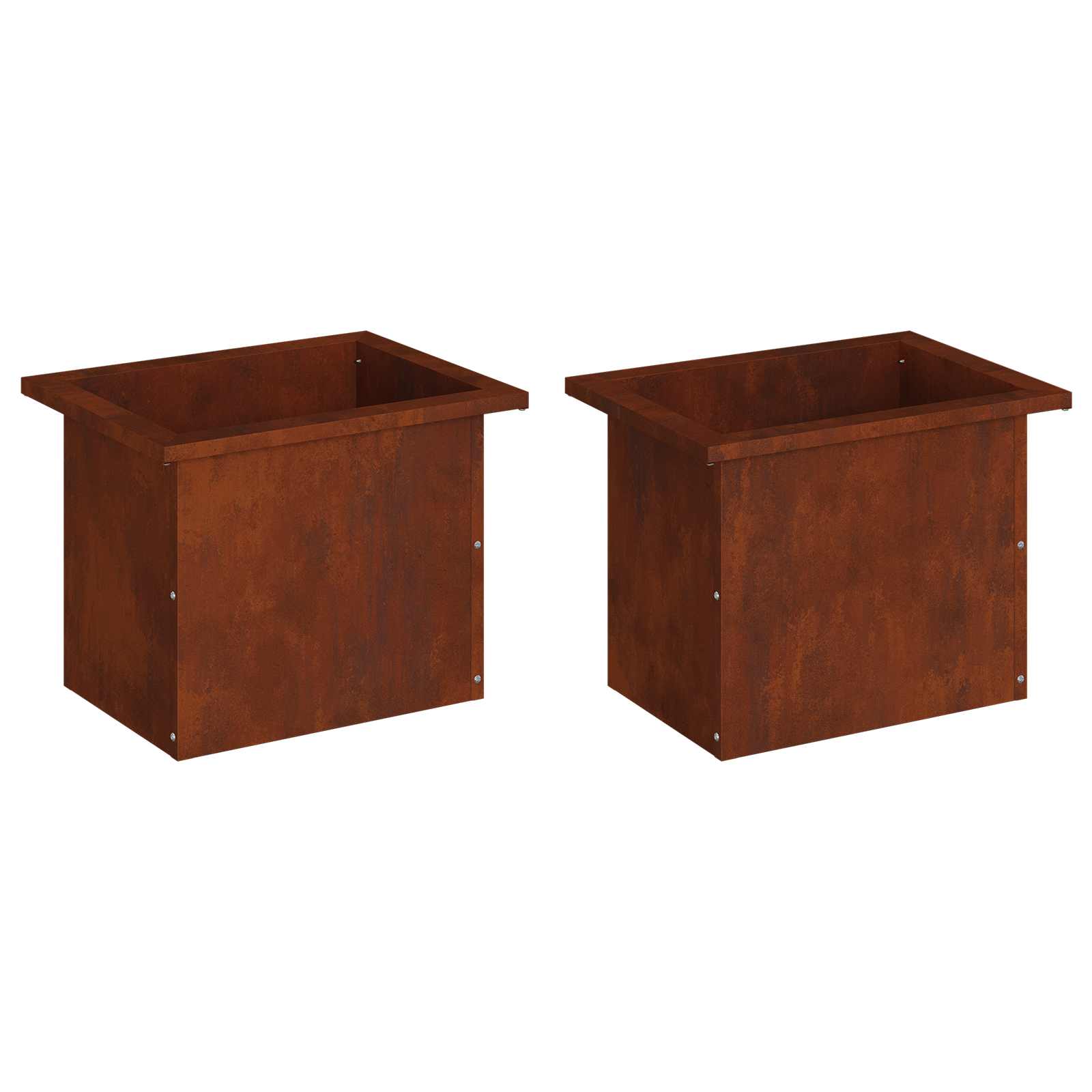 Garden Planter with LED 2 pcs Rusty 30 x 40 x 30 cm