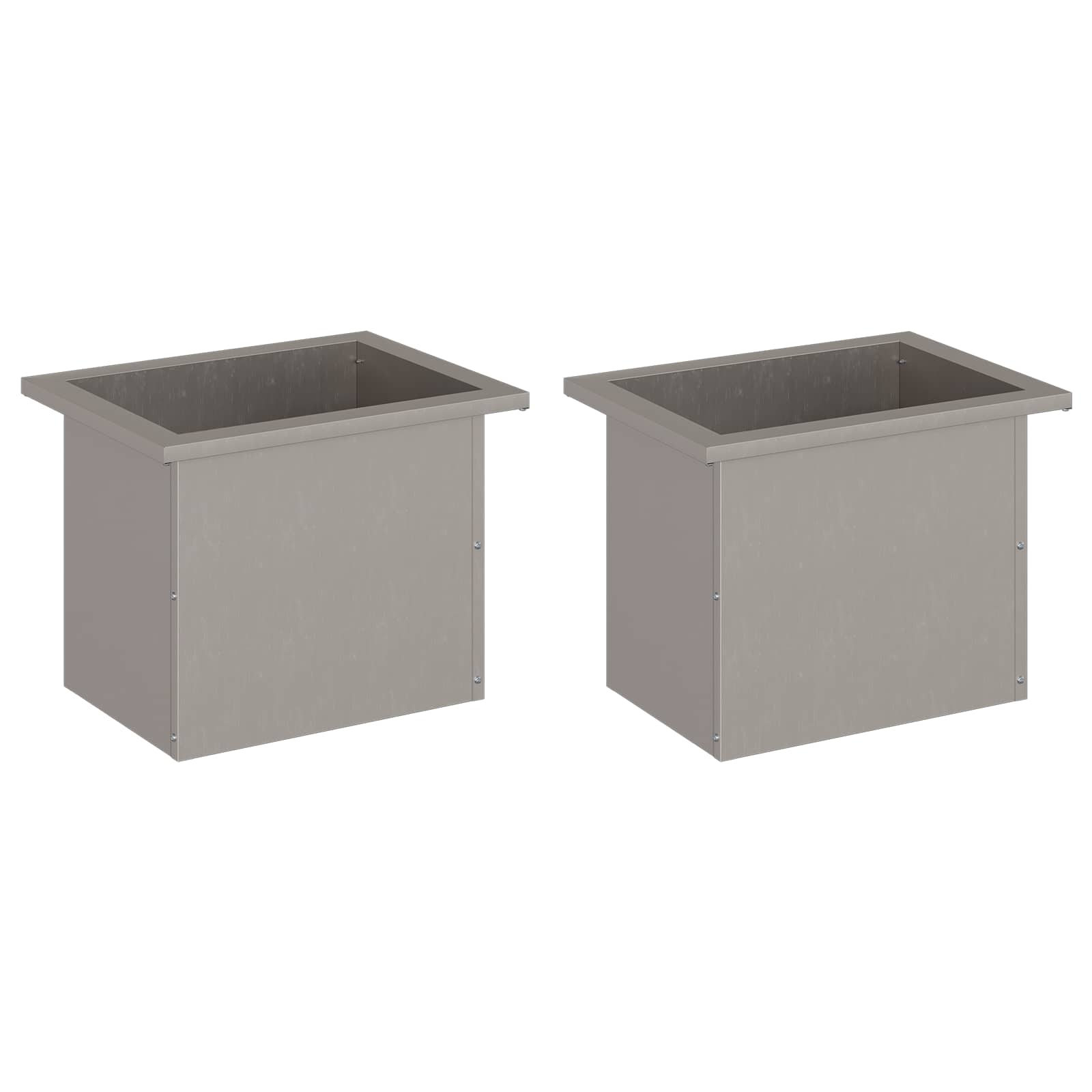 Garden Planter with LED 2 pcs Rusty 30 x 40 x 30 cm