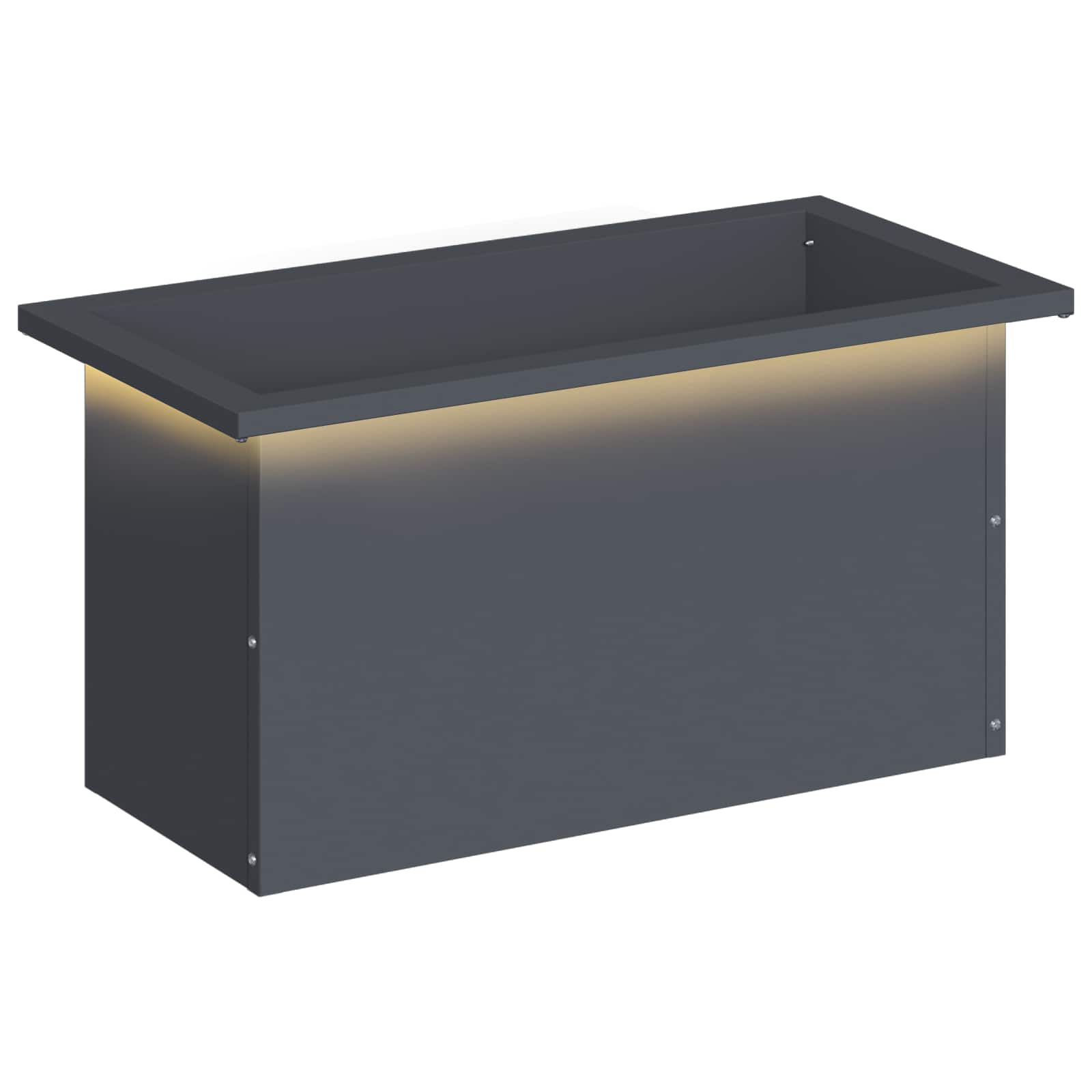 Garden Planter with LED Antracite 30 x 60 x 30 cm Steel