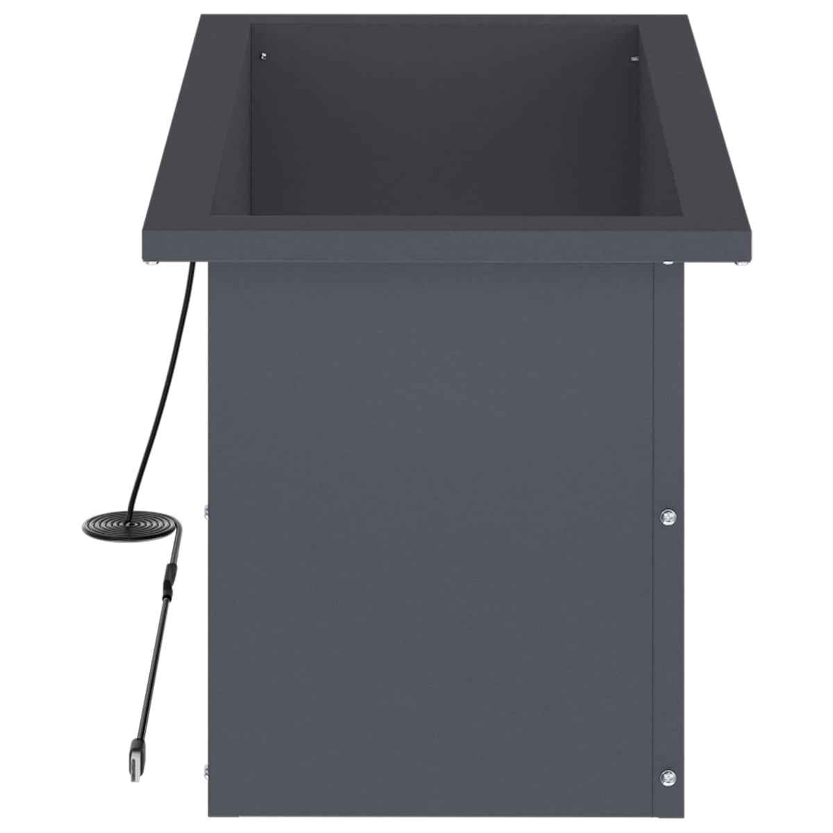 Garden Planter with LED Antracite 30 x 60 x 30 cm Steel