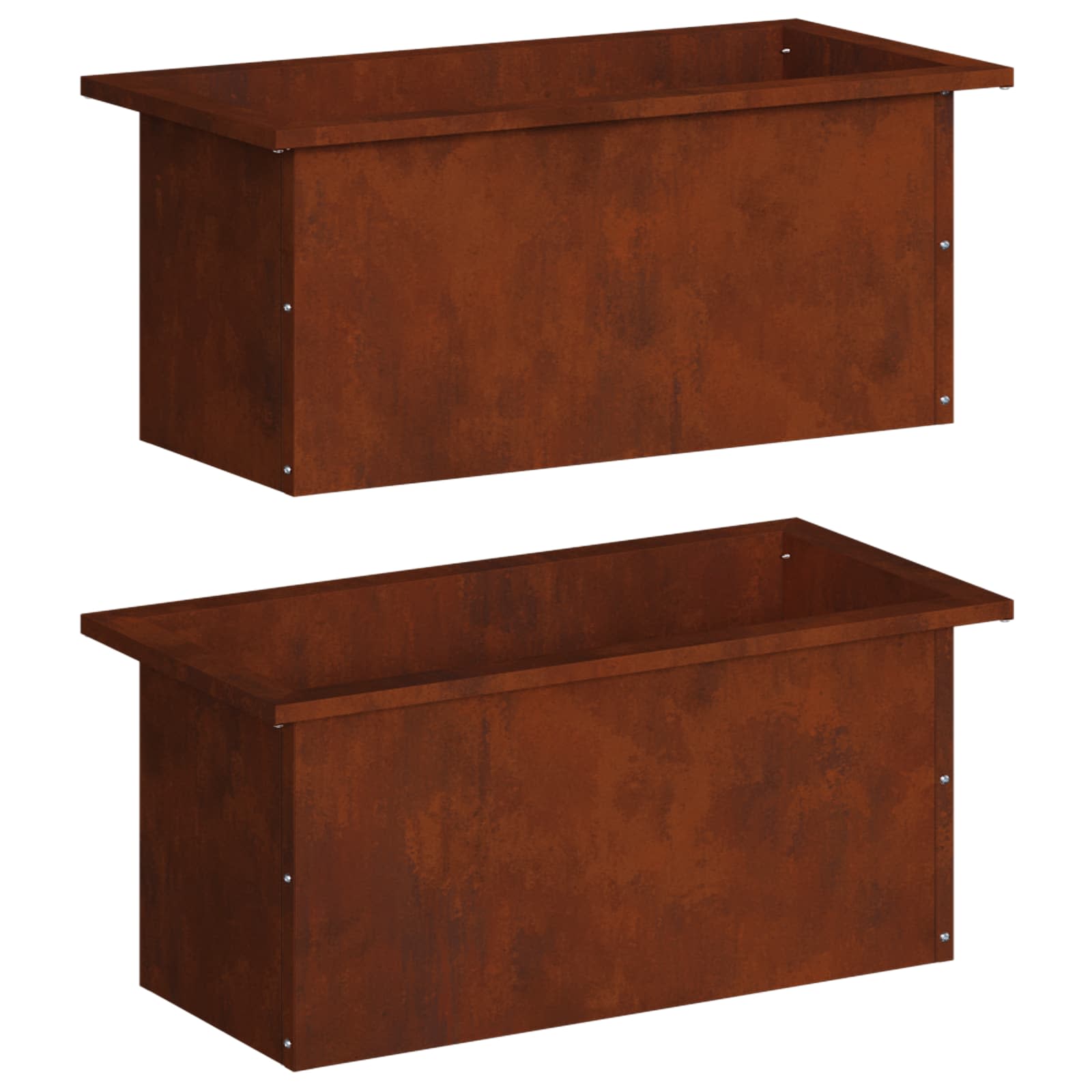 Garden Planter with LED 2 pcs Rusty 30 x 60 x 30 cm