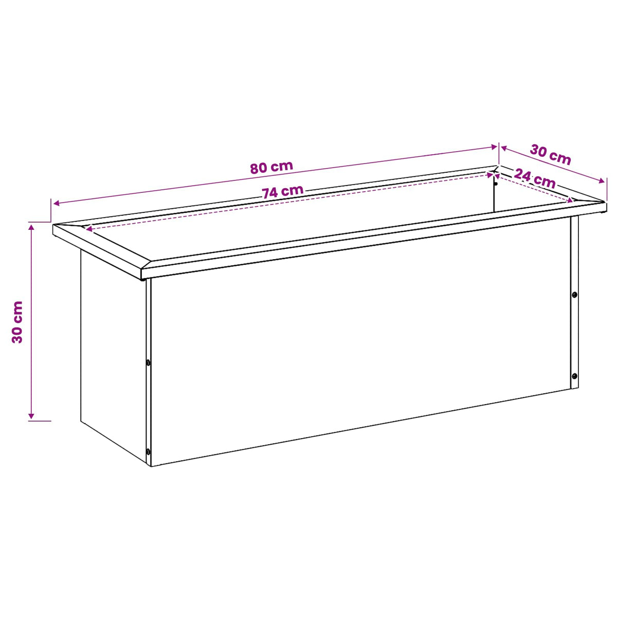 Garden Planter with LED Antracite 30 x 80 x 30 cm Steel