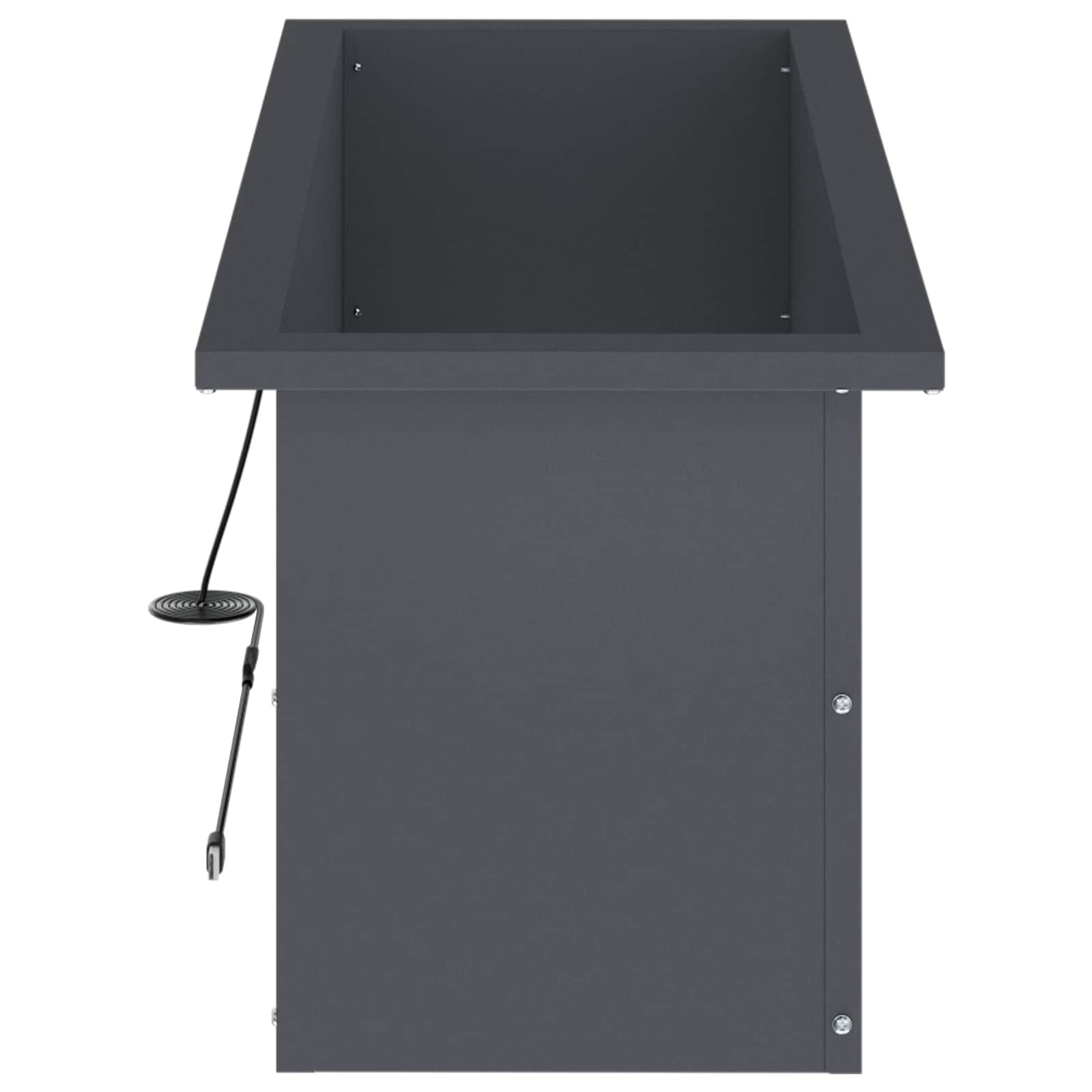 Garden Planter with LED 2 pcs Antracite 30 x 80 x 30 cm Steel