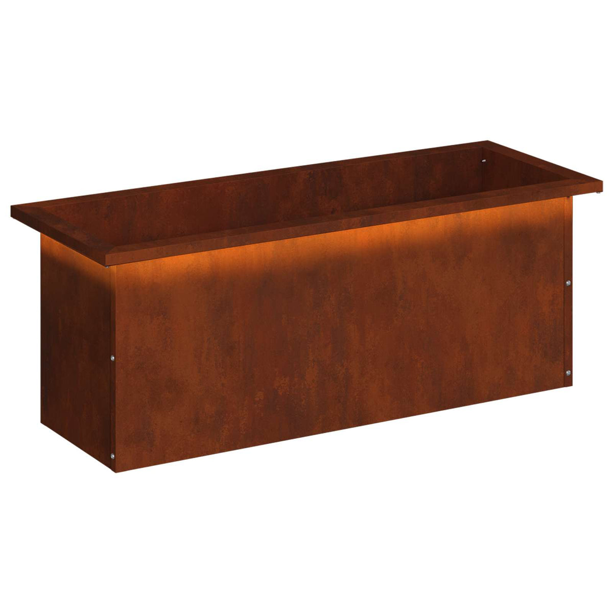 Garden Planter with LED Rusty 30 x 80 x 30 cm Weathering Steel
