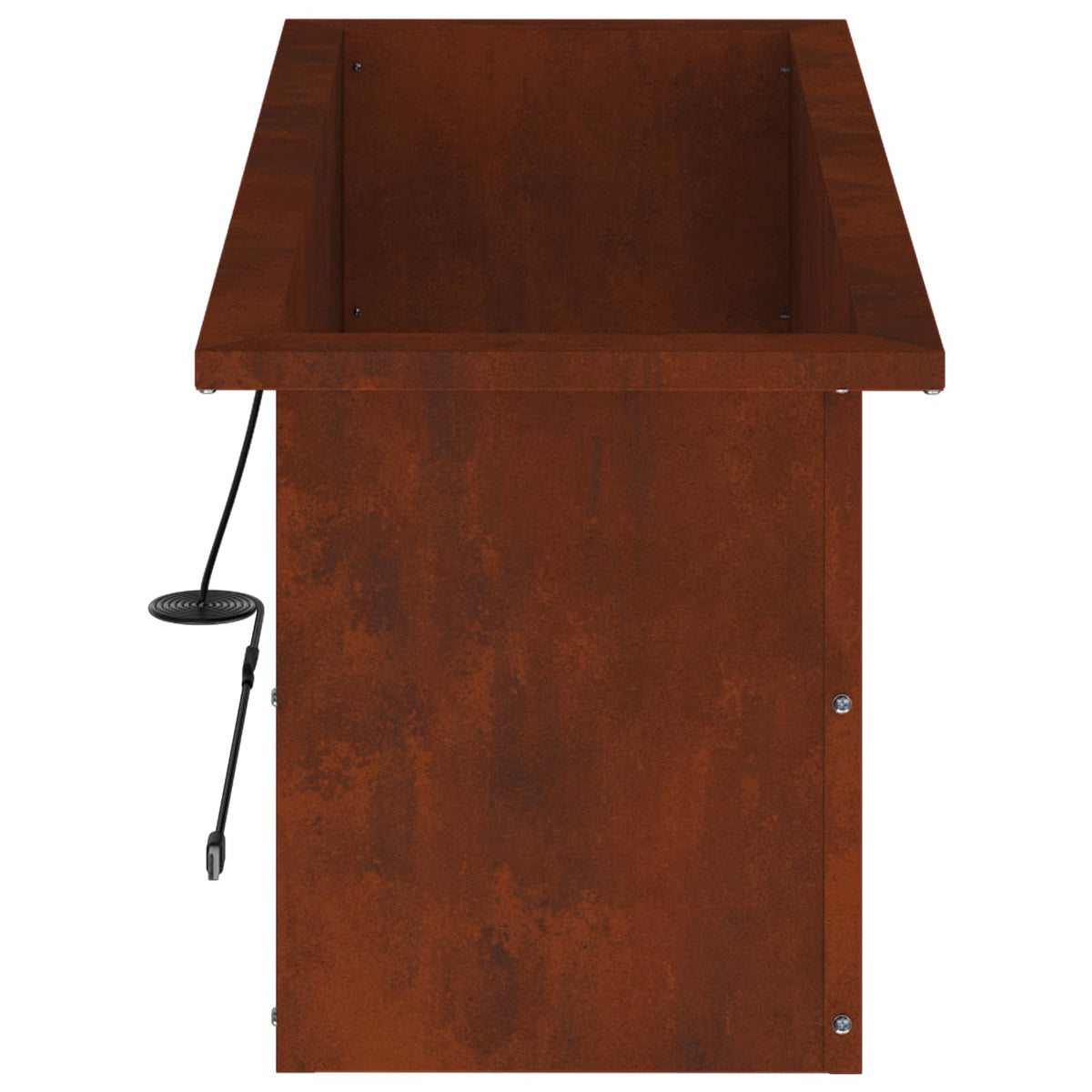 Garden Planter with LED Rusty 30 x 80 x 30 cm Weathering Steel