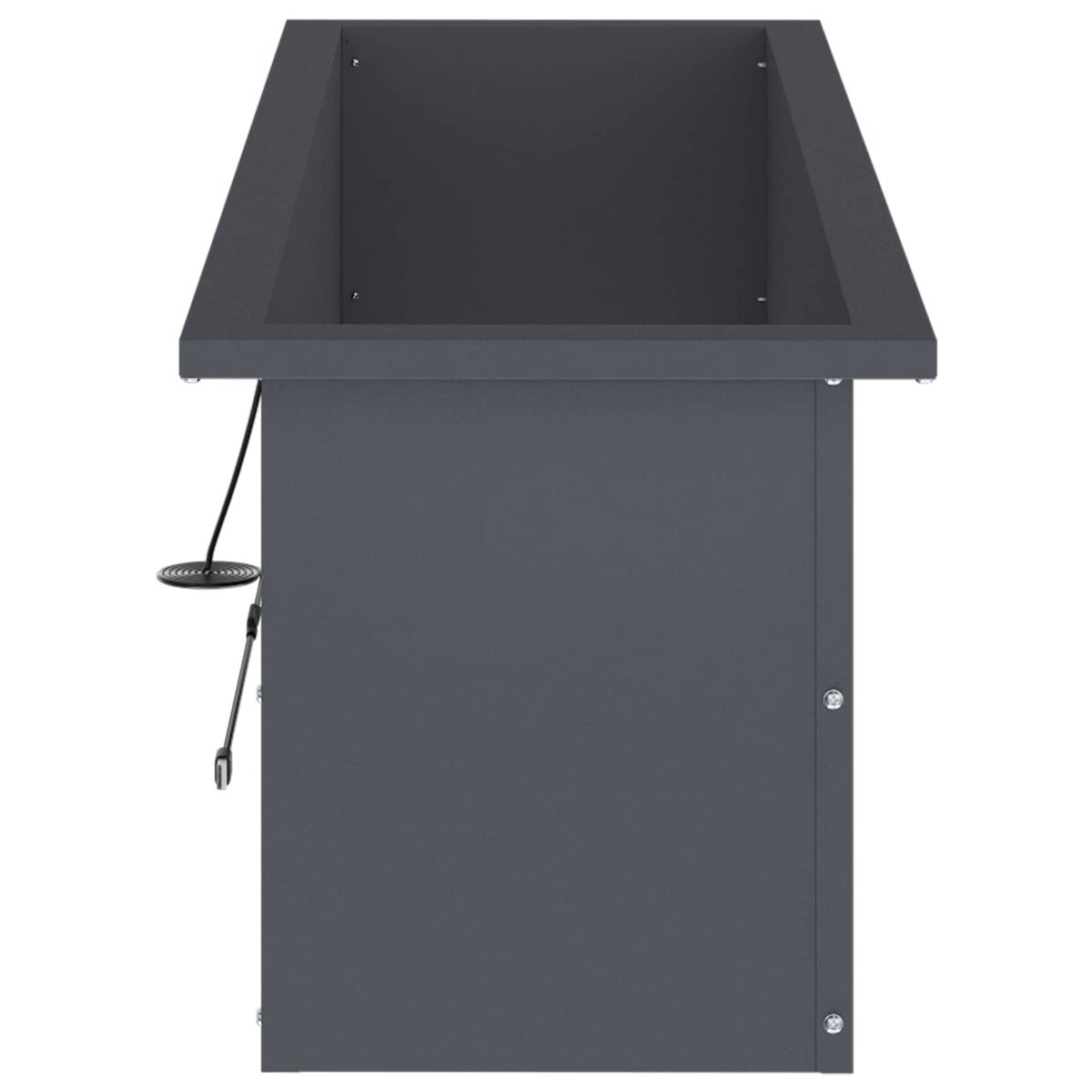 Garden Planter with LED 2 pcs Antracite 30 x 100 x 30 cm Steel