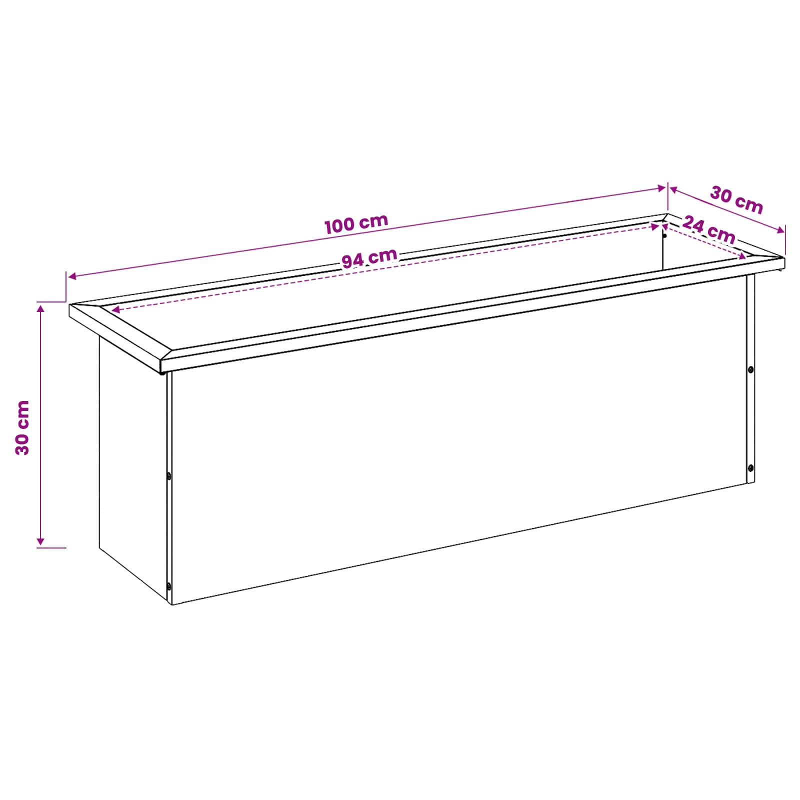 Garden Planter with LED 2 pcs Antracite 30 x 100 x 30 cm Steel