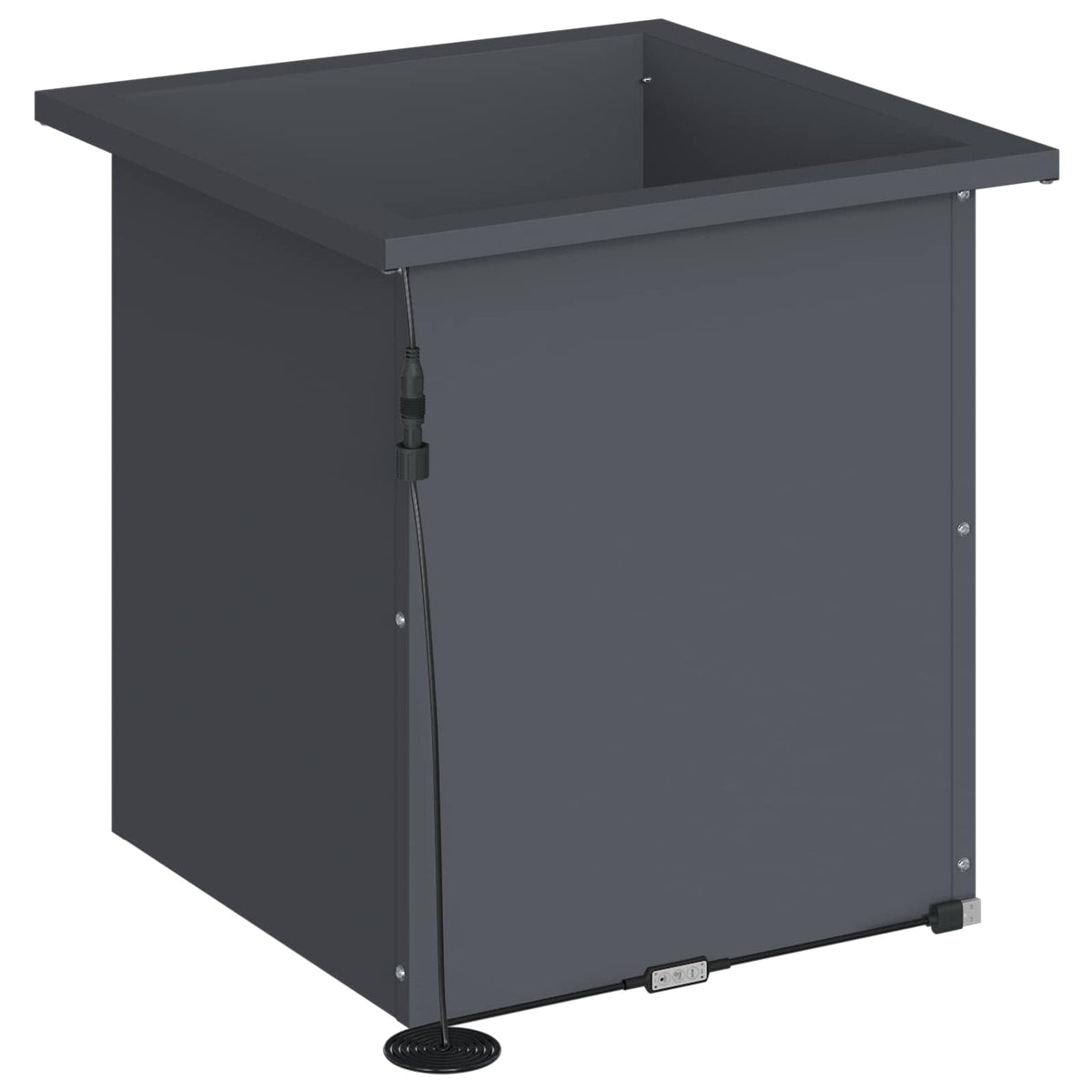 Garden Planter with LED 2 pcs Antracite 40 x 40 x 40 cm Steel