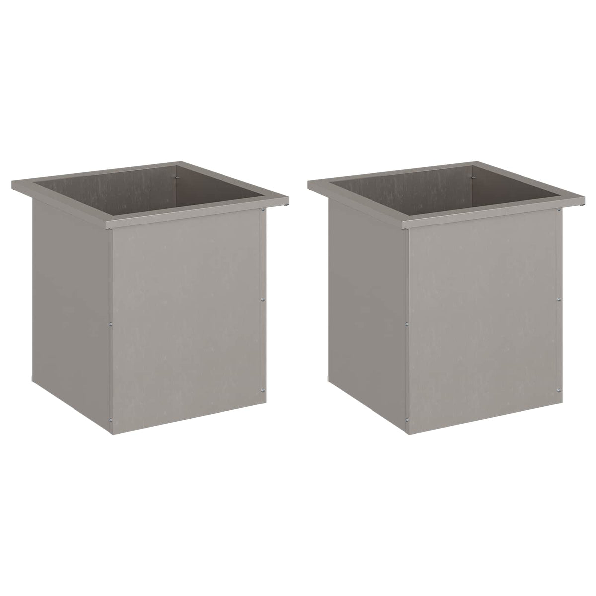 Garden Planter with LED 2 pcs Rusty 40 x 40 x 40 cm