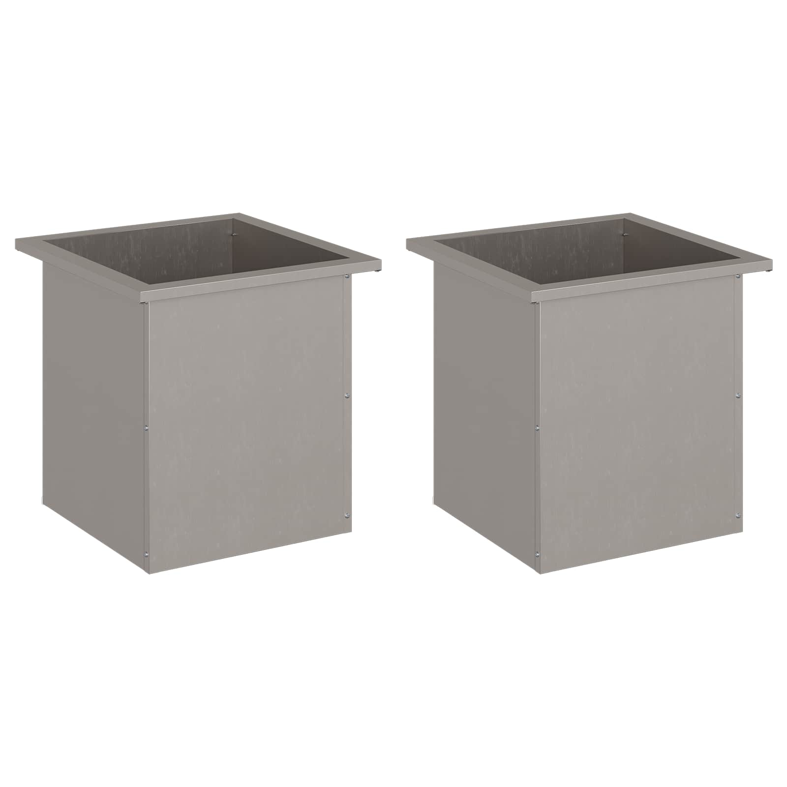 Garden Planter with LED 2 pcs Rusty 40 x 40 x 40 cm