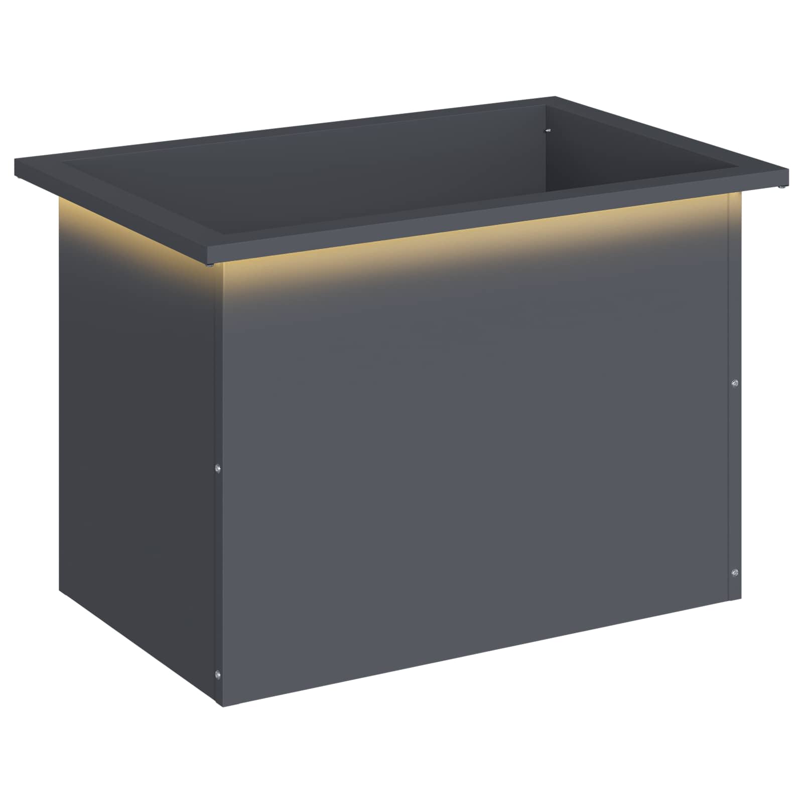 Garden Planter with LED Antracite 40 x 60 x 40 cm Steel