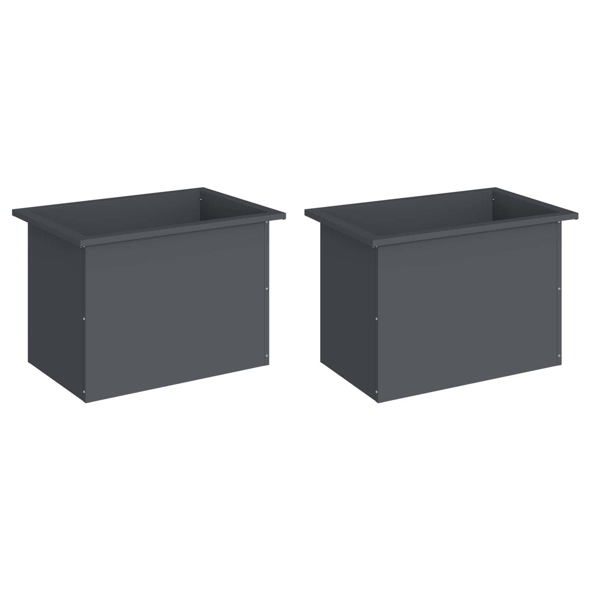 Garden Planter with LED 2 pcs Antracite 40 x 60 x 40 cm Steel