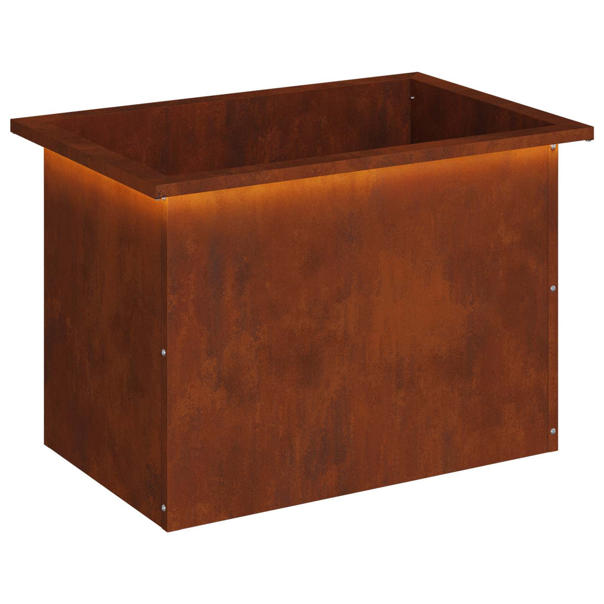 Garden Planter with LED Rusty 40 x 60 x 40 cm Weathering Steel