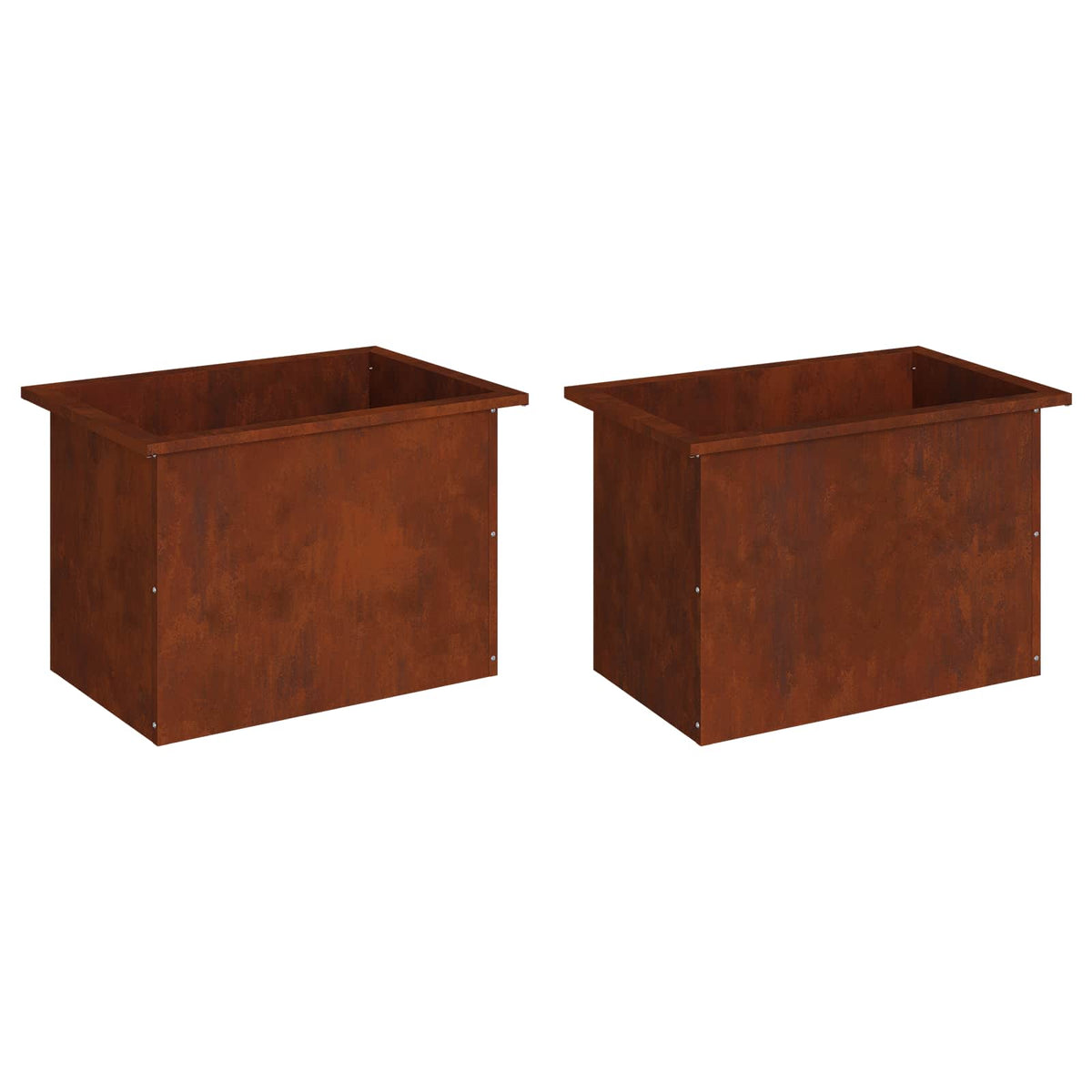 Garden Planter with LED 2 pcs Rusty 40 x 60 x 40 cm