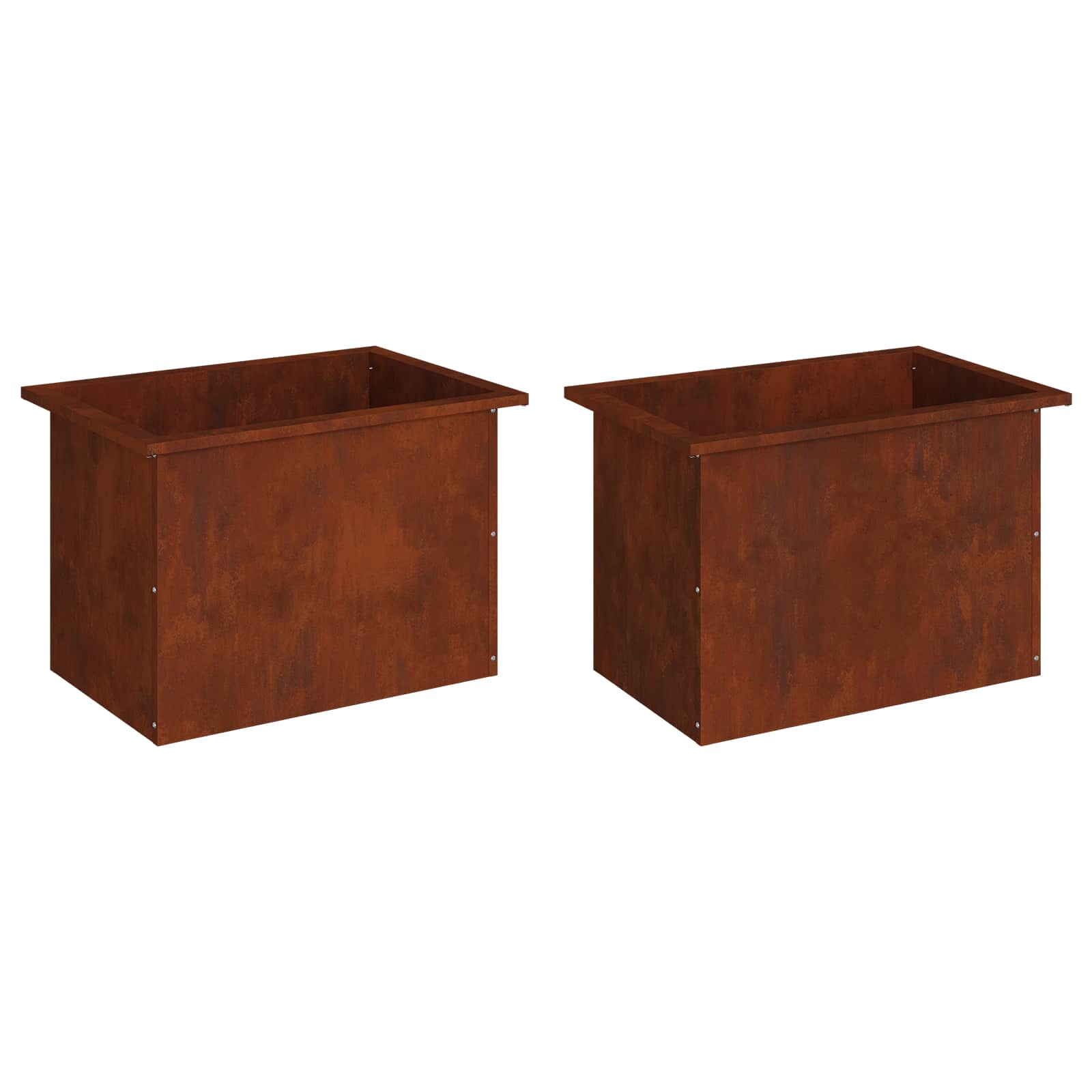 Garden Planter with LED 2 pcs Rusty 40 x 60 x 40 cm
