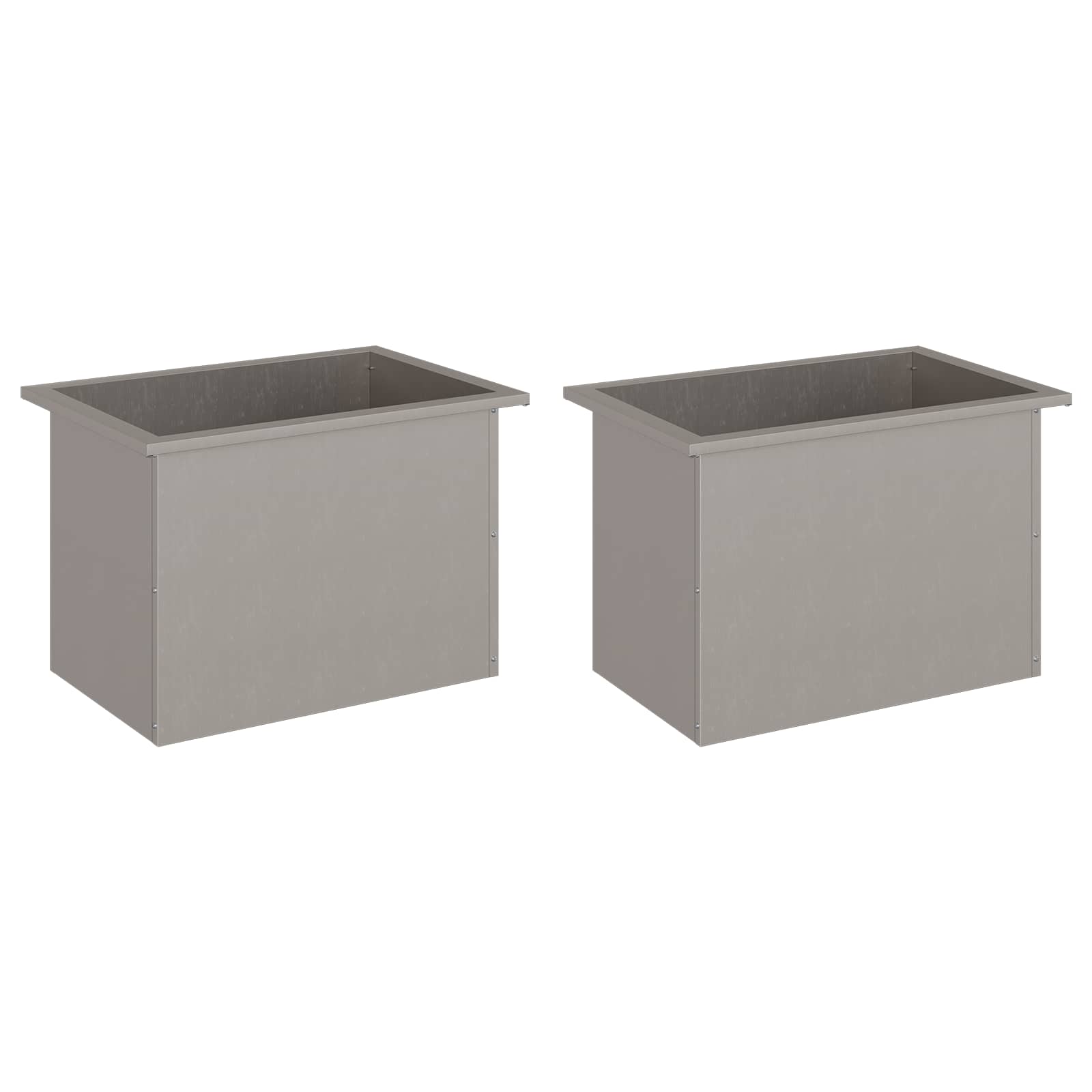 Garden Planter with LED 2 pcs Rusty 40 x 60 x 40 cm