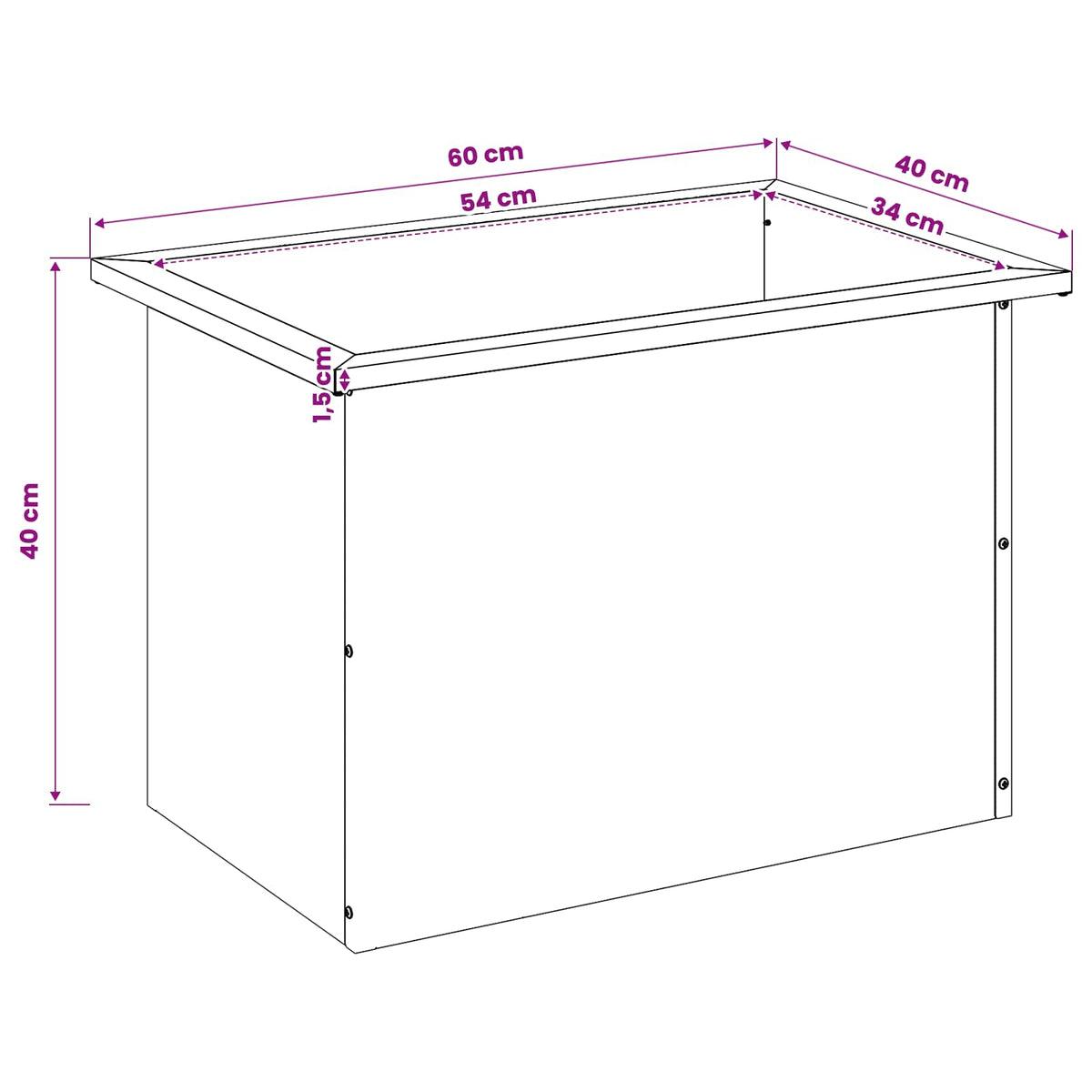 Garden Planter with LED 2 pcs Rusty 40 x 60 x 40 cm