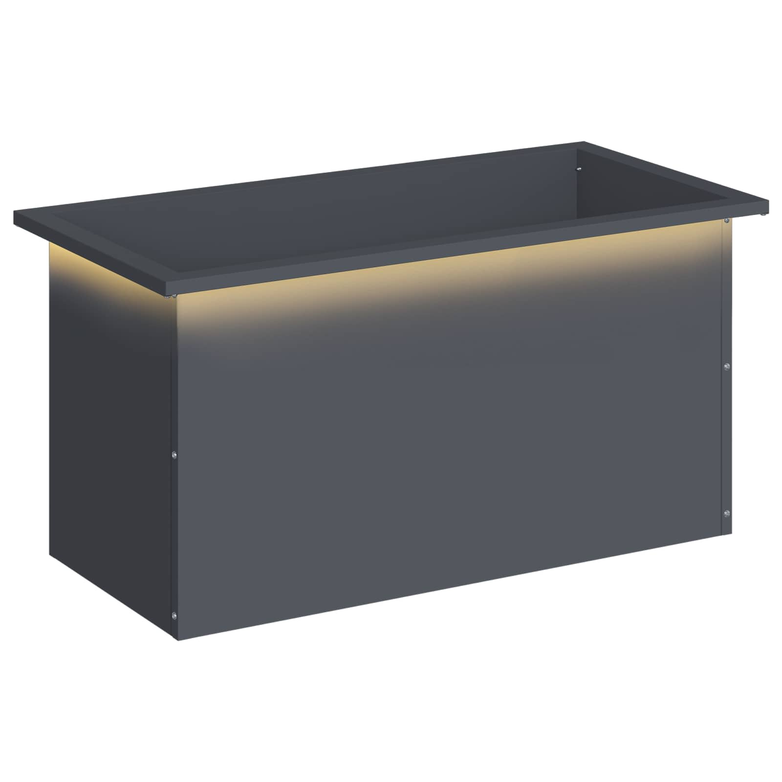 Garden Planter with LED Antracite 40 x 80 x 40 cm Steel