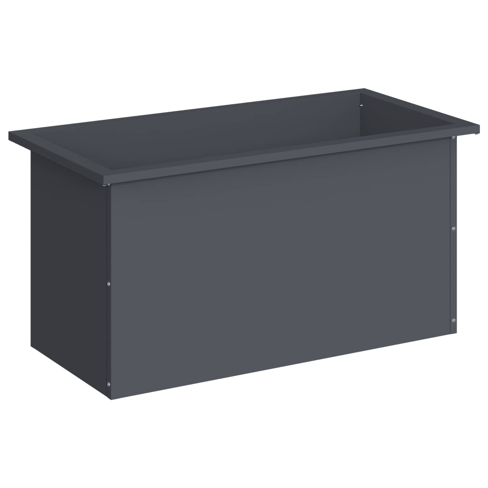 Garden Planter with LED Antracite 40 x 80 x 40 cm Steel