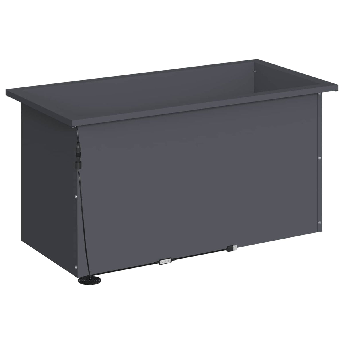 Garden Planter with LED Antracite 40 x 80 x 40 cm Steel