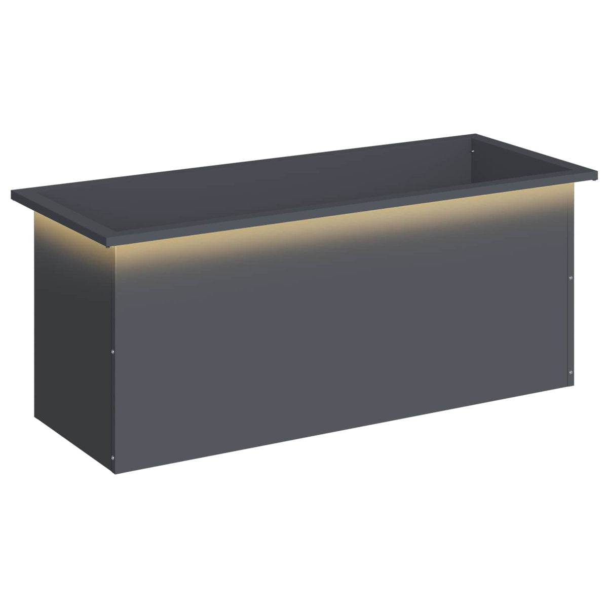 Garden Planter with LED Antracite 40 x 100 x 40 cm Steel