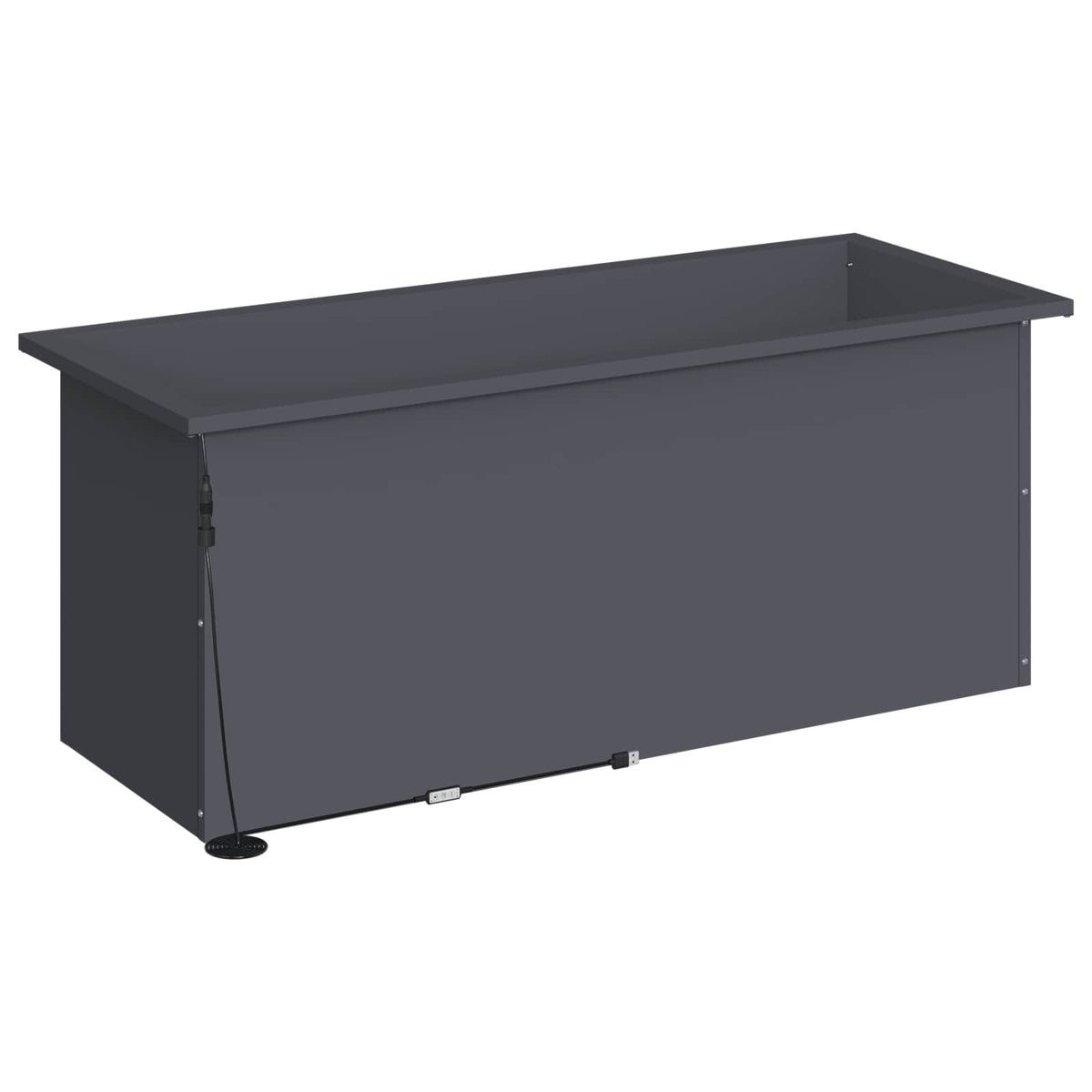 Garden Planter with LED Antracite 40 x 100 x 40 cm Steel