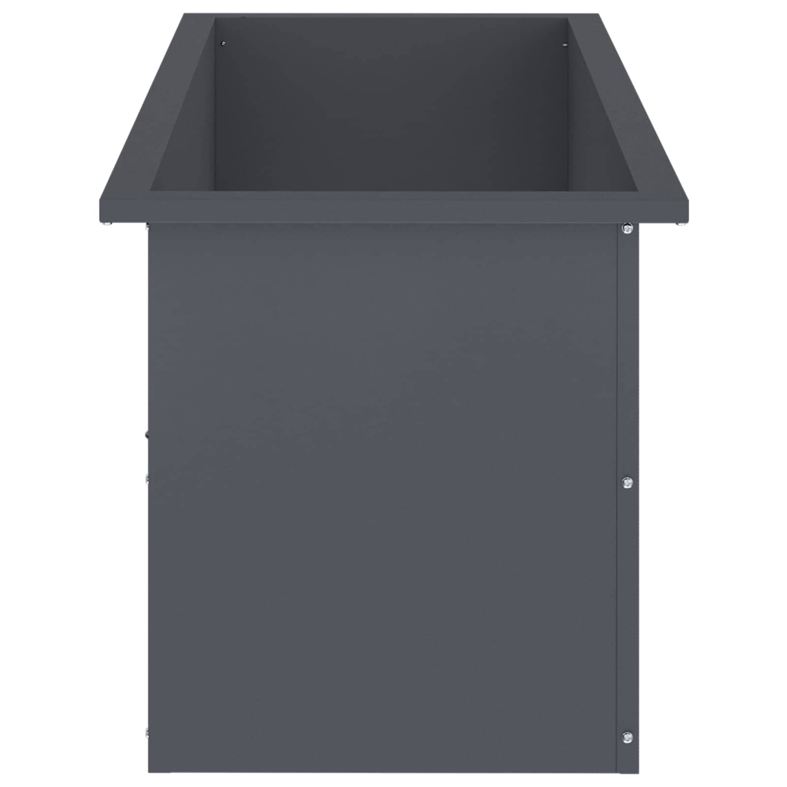 Garden Planter with LED Antracite 40 x 100 x 40 cm Steel